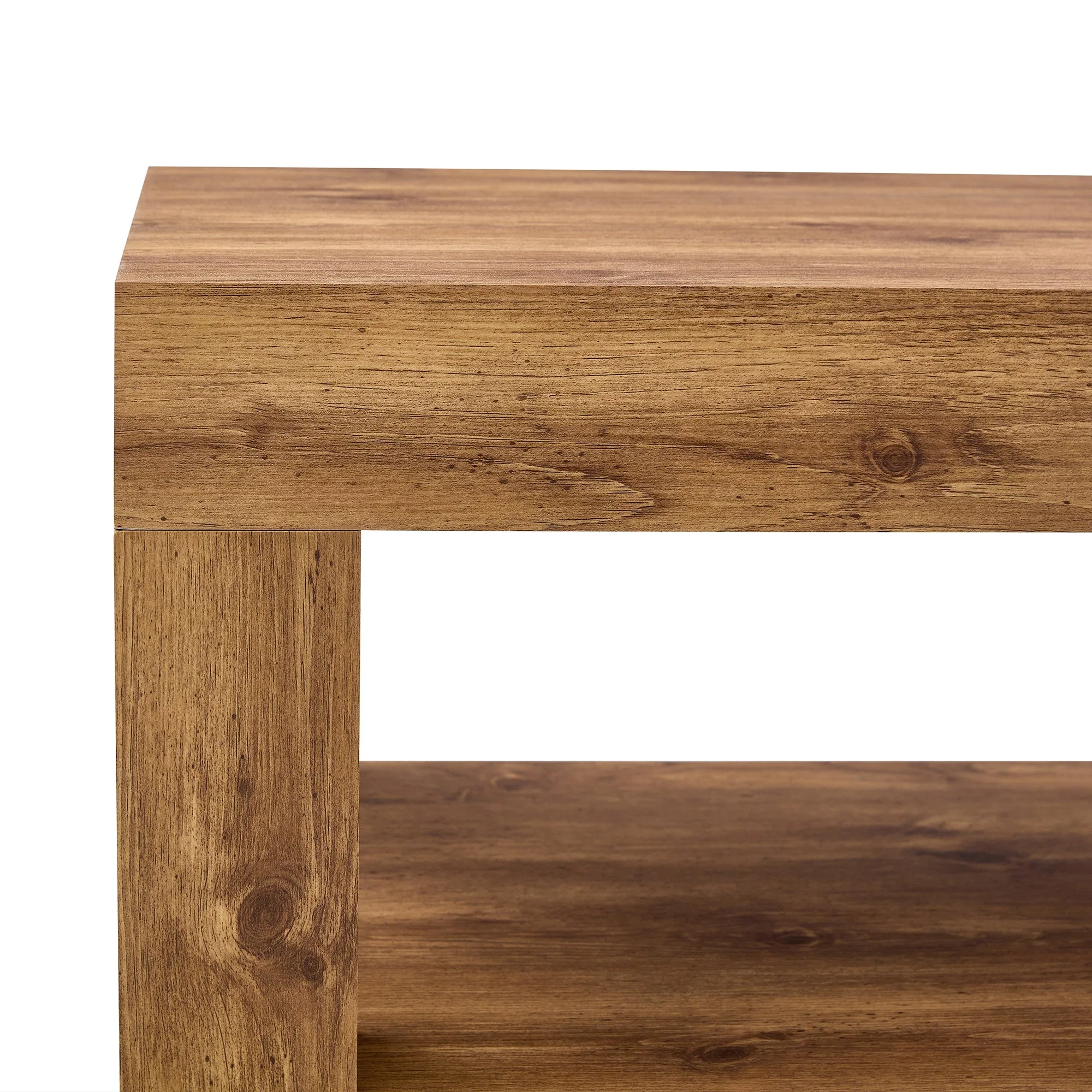 Modern 2-Tiered Coffee Table with Rectangular Open Storage Shelf, MDF - Image 9