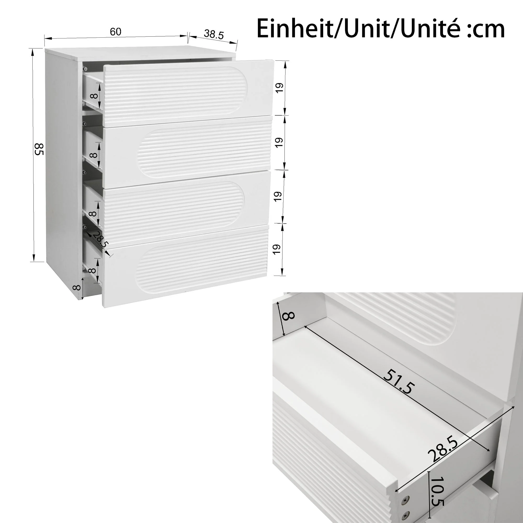 Modern 4-Drawer Storage Cabinet Full Extension Organizer - Image 6