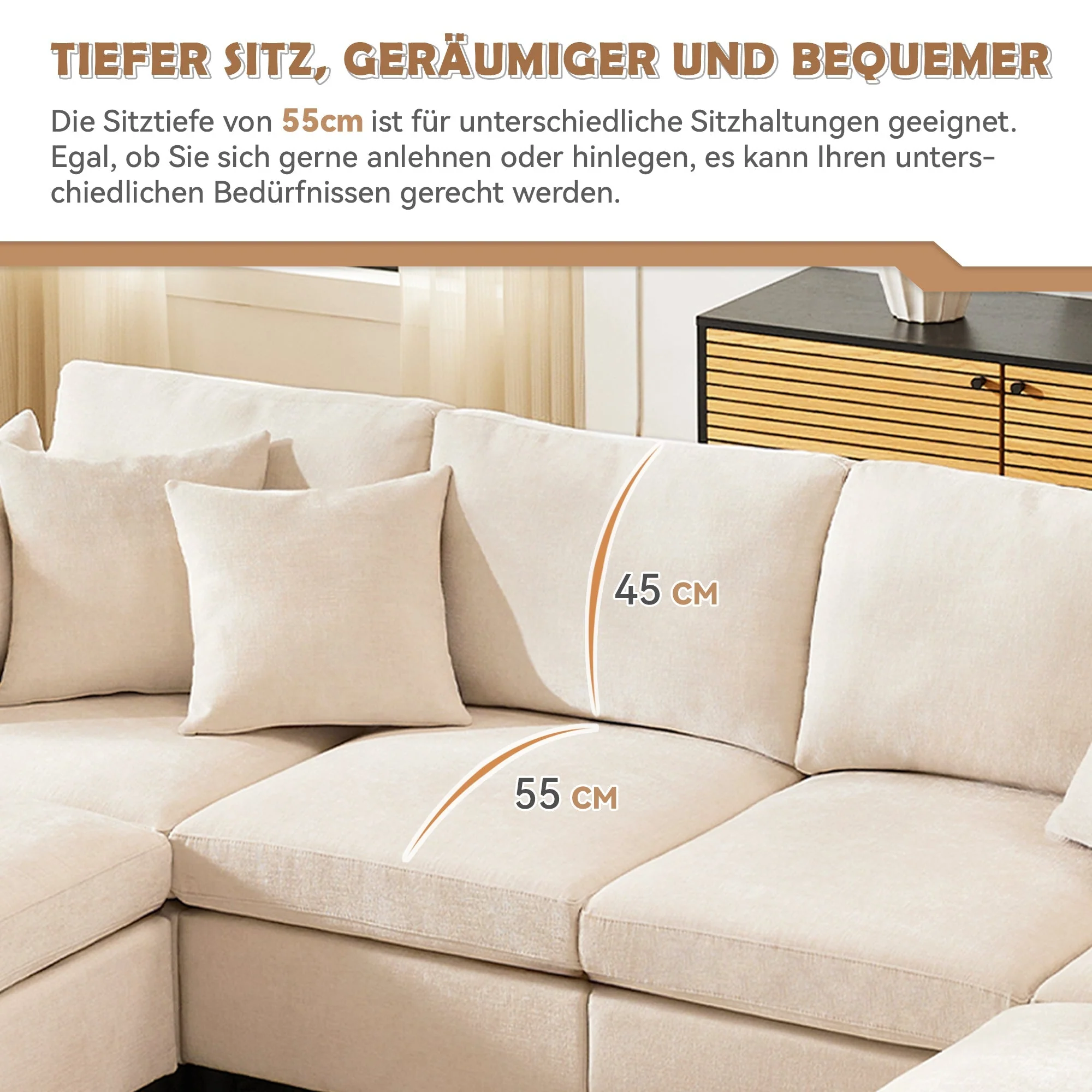 Modern Chenille Sofa Modular Detachable Footstool L-Shaped U-Shaped, Chenille - Image 8
