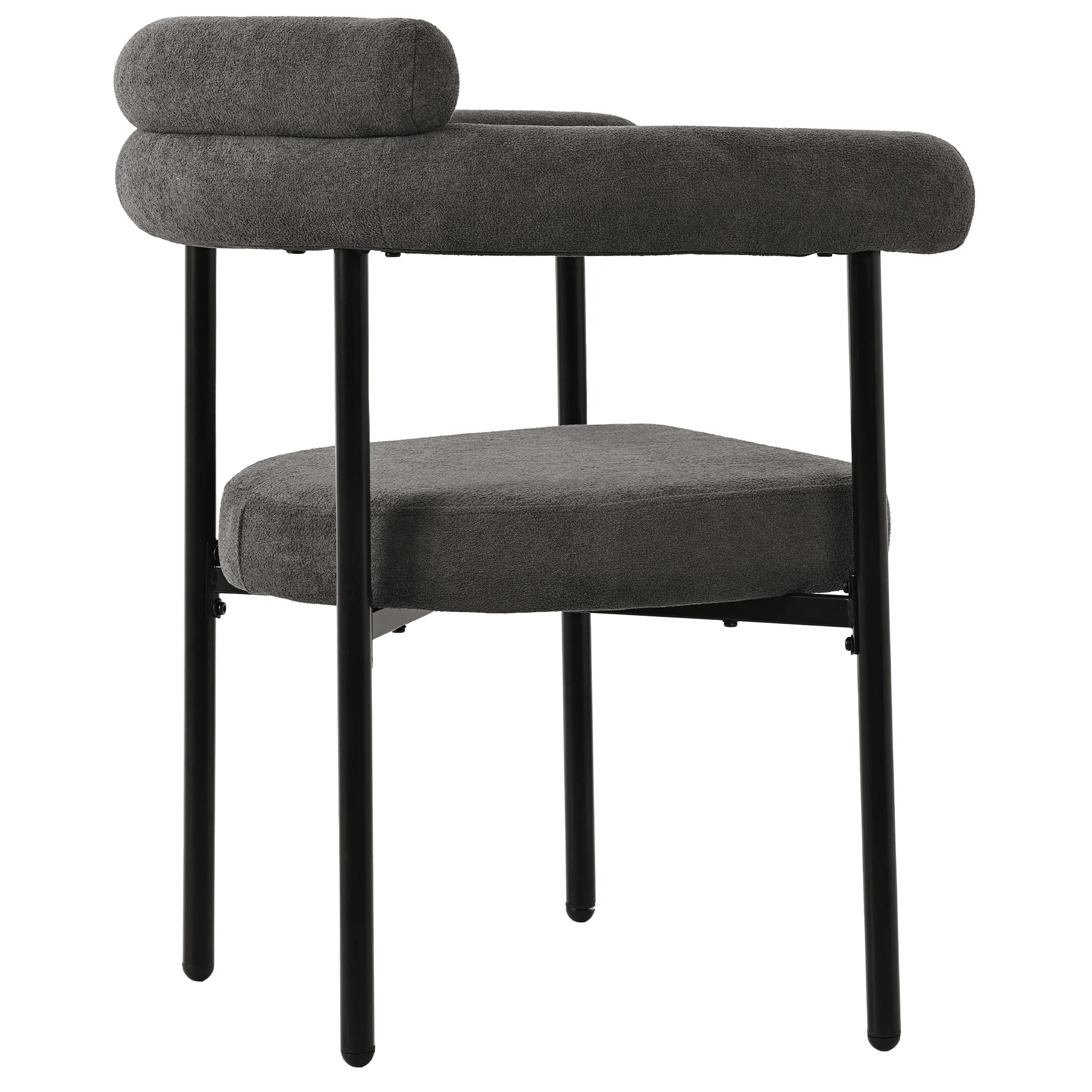 Modern Dining Chairs set of 2, Faux Suede Upholstered Armchairs, Comfortable Armrest, Multiple Colour Options - Image 7