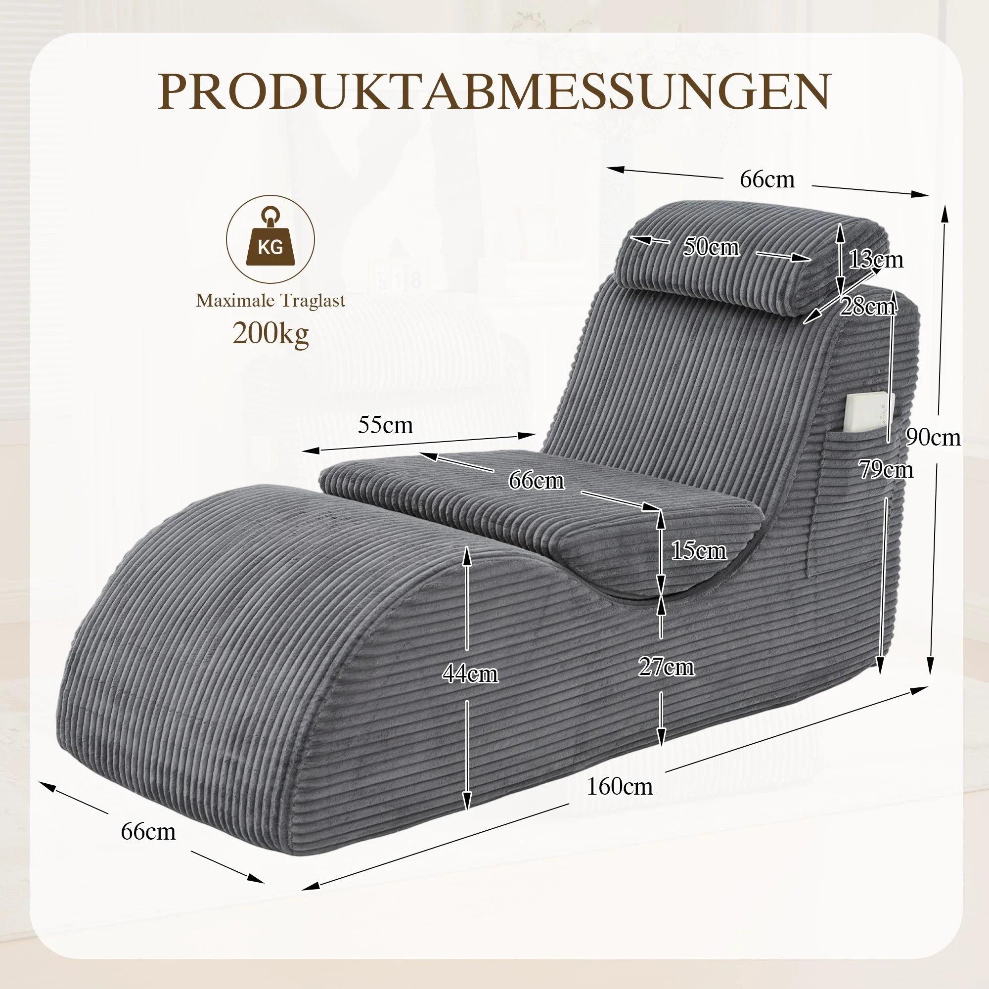Modern Leisure Chair with Ergonomic Design and Compression Foam, Dark Grey - Image 2