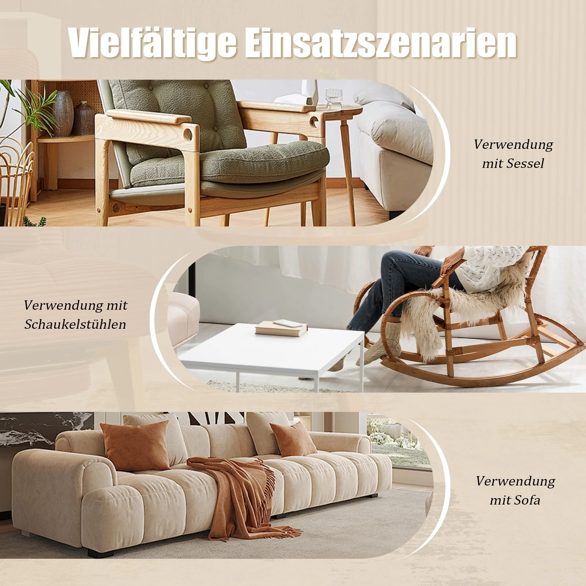 Modern Minimalist Round Side Table, Solid Wood Sofa/TV Table, Wooden - Image 5