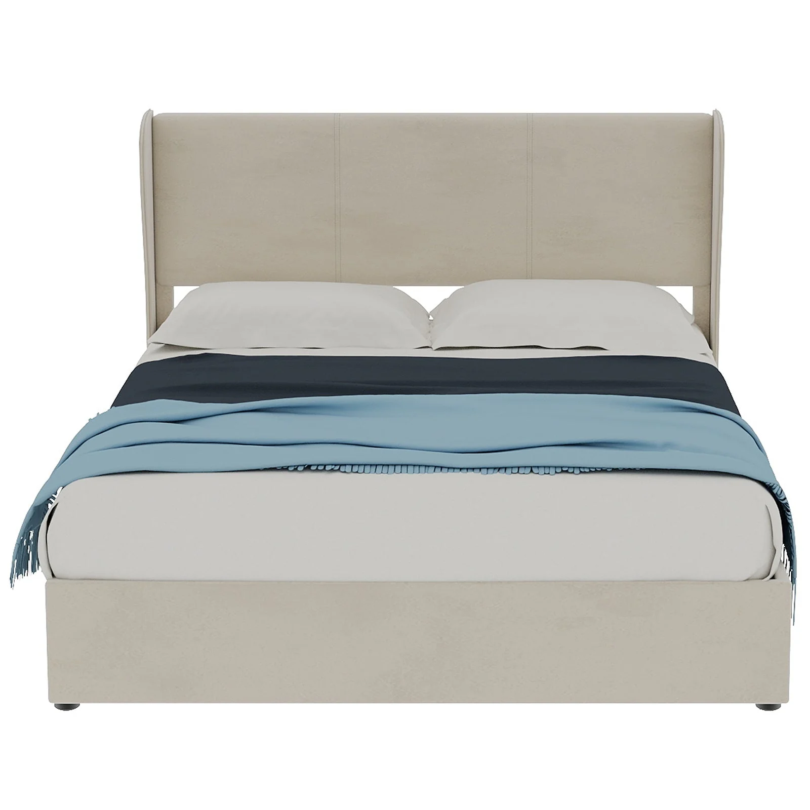 Modern Minimalist Upholstered Bed, 140x200 cm with Gas Lift Storage and Headboard, Beige - Image 7