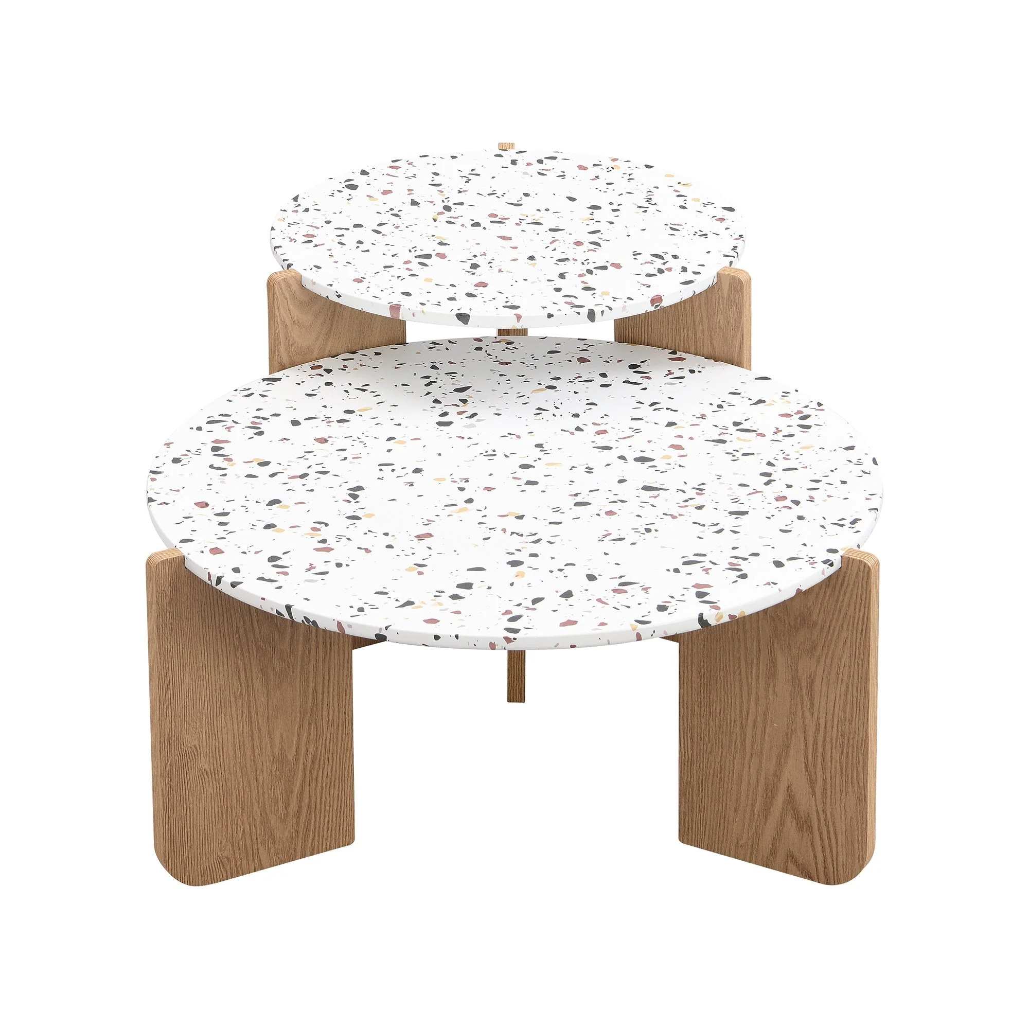 Modern Modular Coffee Table Set of 2 for Living Room, Sofa Side, Balcony - Image 11