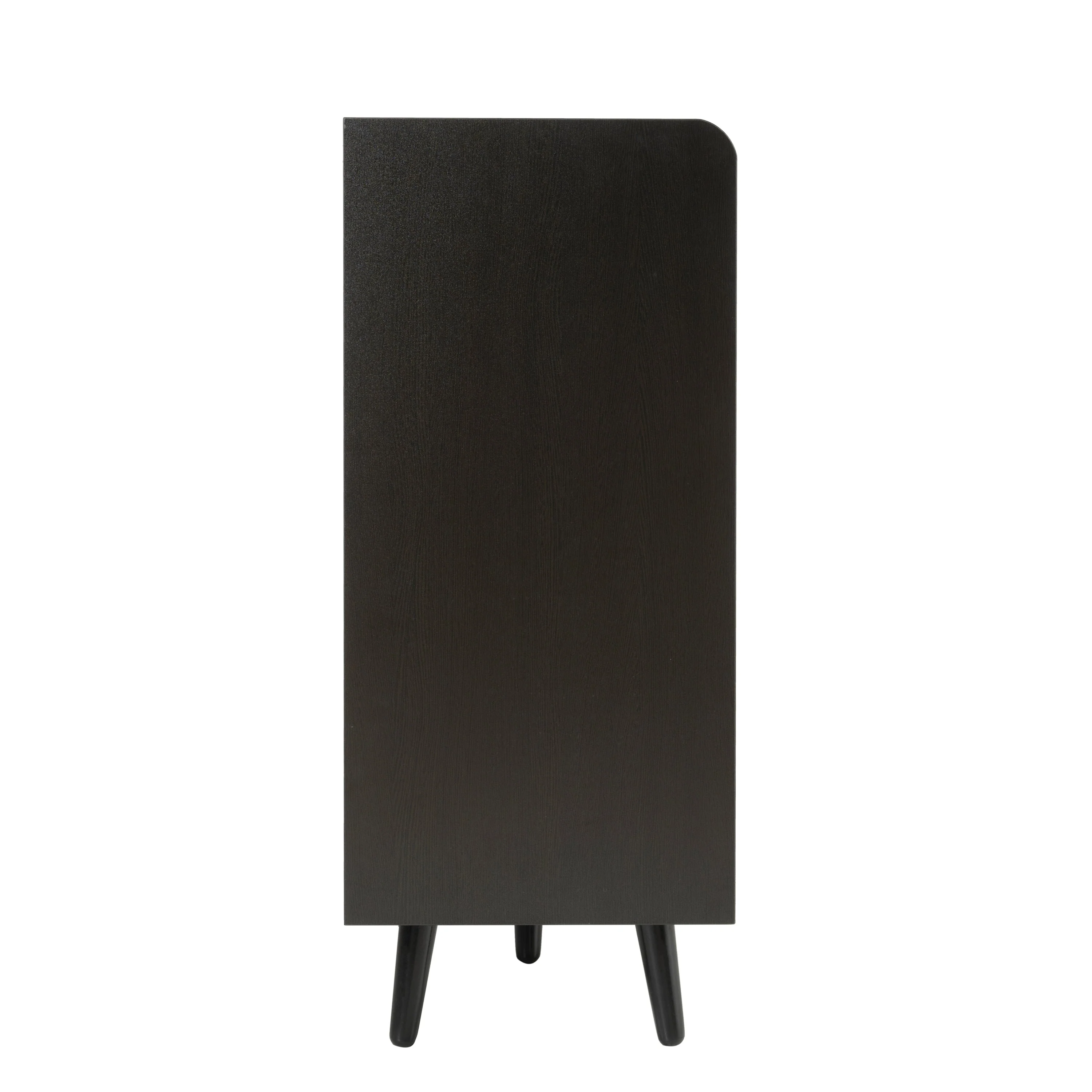 Modern Shoe Bench, Shoe Cabinet with Four Storage Doors, Black Walnut Wood - Image 8