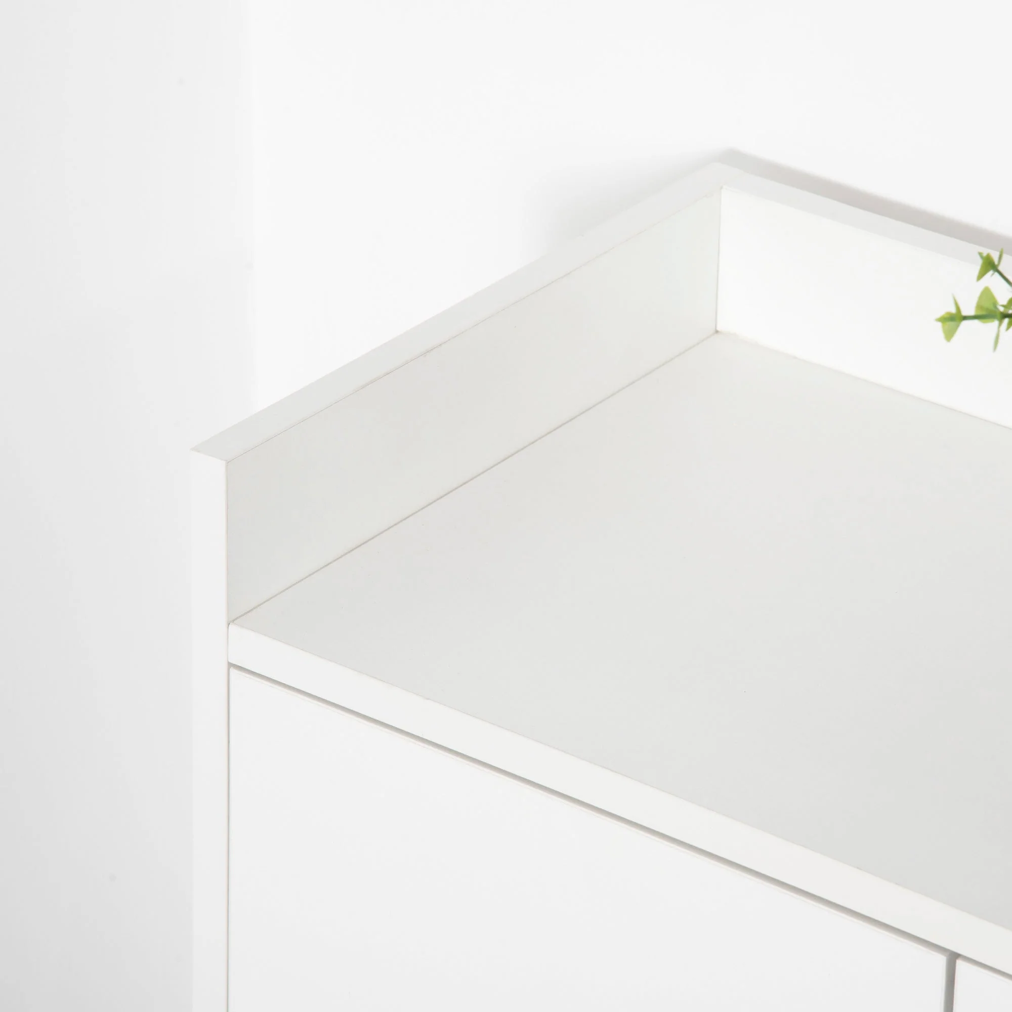 Modern Shoe Cabinet Storage Organizer with Doors and Shelves, White - Image 7