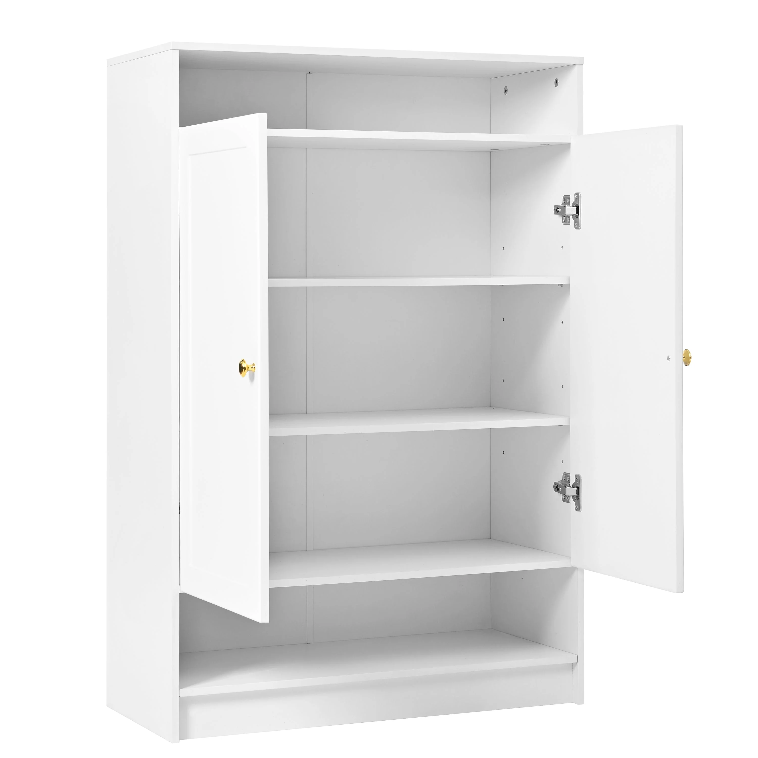 Modern shoe cabinet with adjustable shelves and 2 doors, white - Image 9