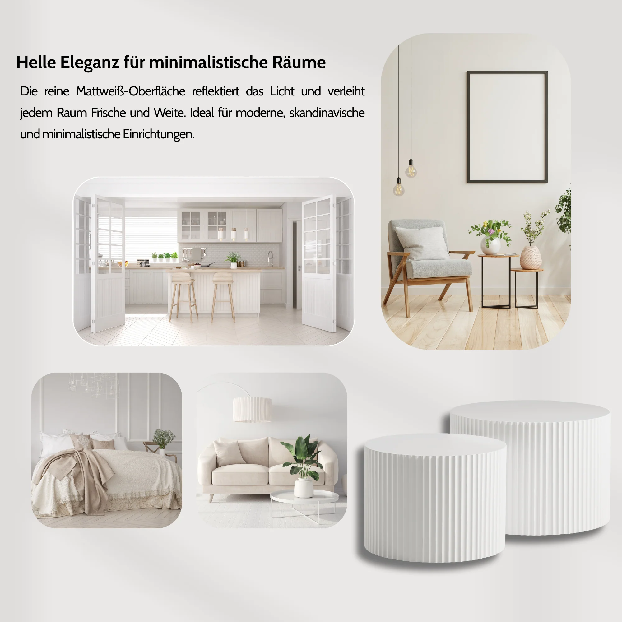 Modern Side Table Set Wavy Edge Nesting Design 60x40 & 48x35cm Matte White - Image 6