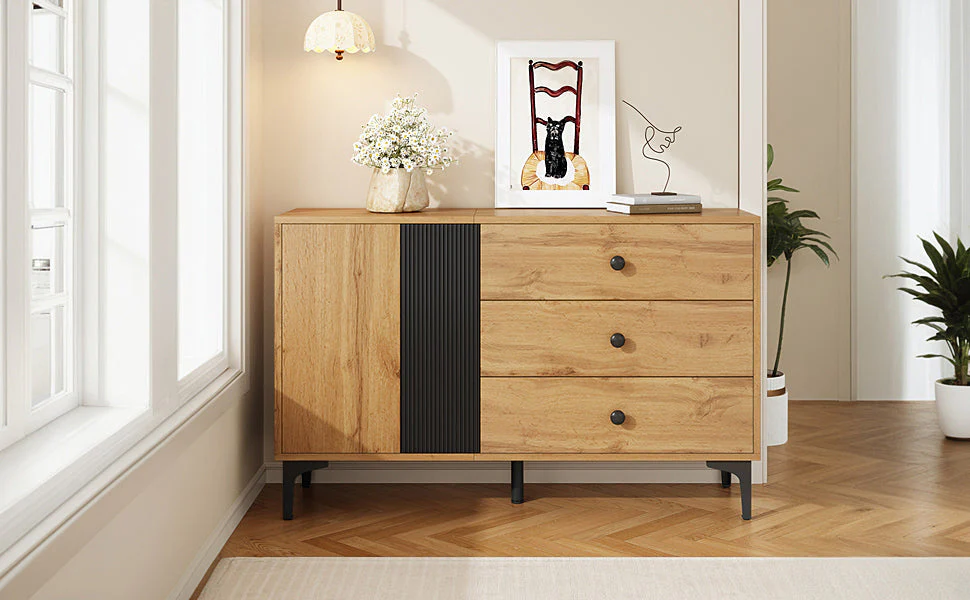 Modern Sideboard Buffet Storage Cabinet 120x35x76 cm - Image 6