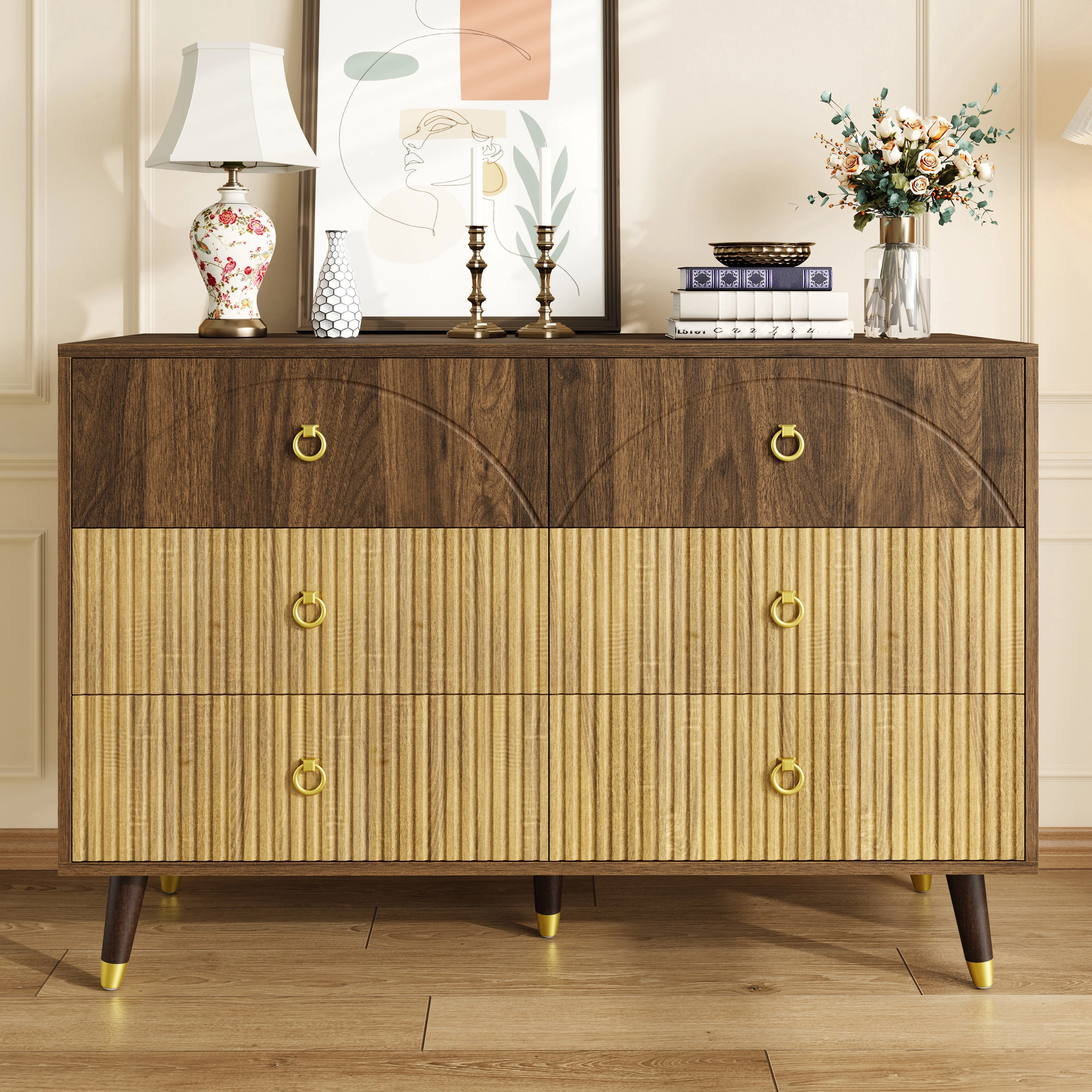 Modern Sideboard Storage Cabinet Chest of Drawers 120x40x81cm Multi-Use - Image 6