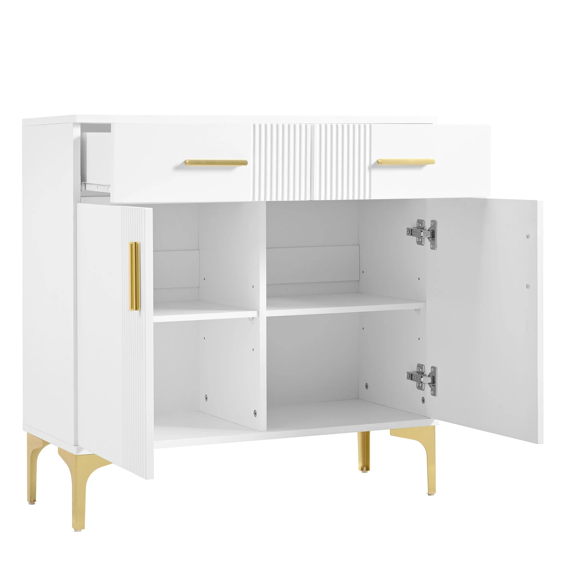 Modern sideboard with 2 doors and 2 drawers, metal - Image 12