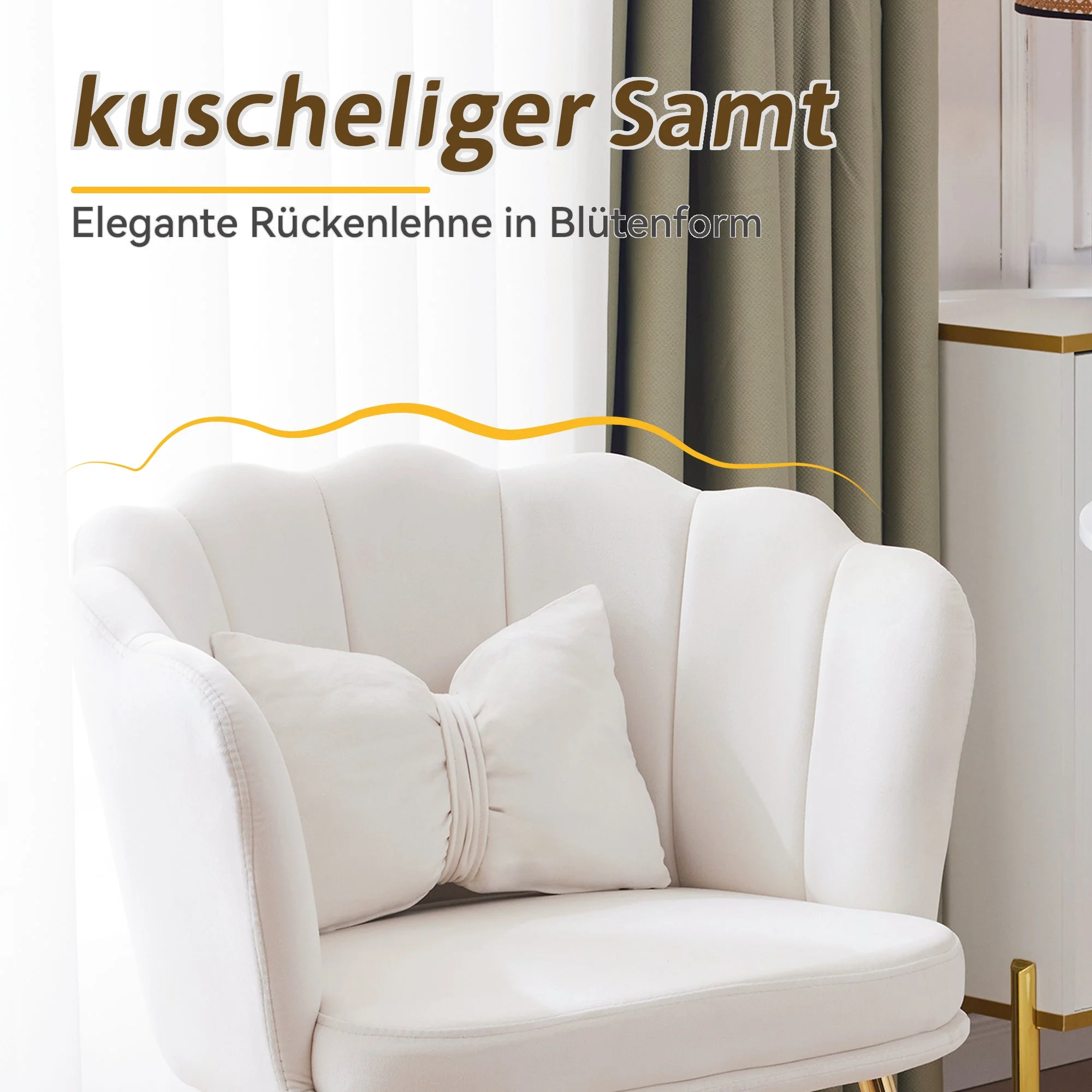 Modern velvet armchair, comfortable upholstered decorative chair, gold-plated metal legs - Image 4