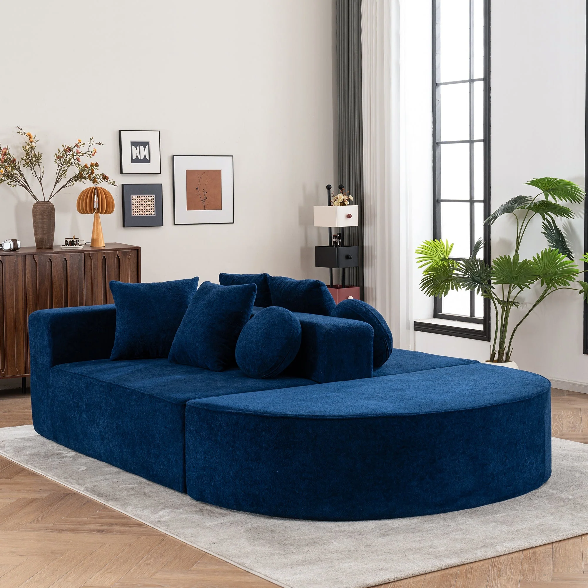 Modular Cloud Sofa Boneless Segmented No Assembly - Chenille Fabric