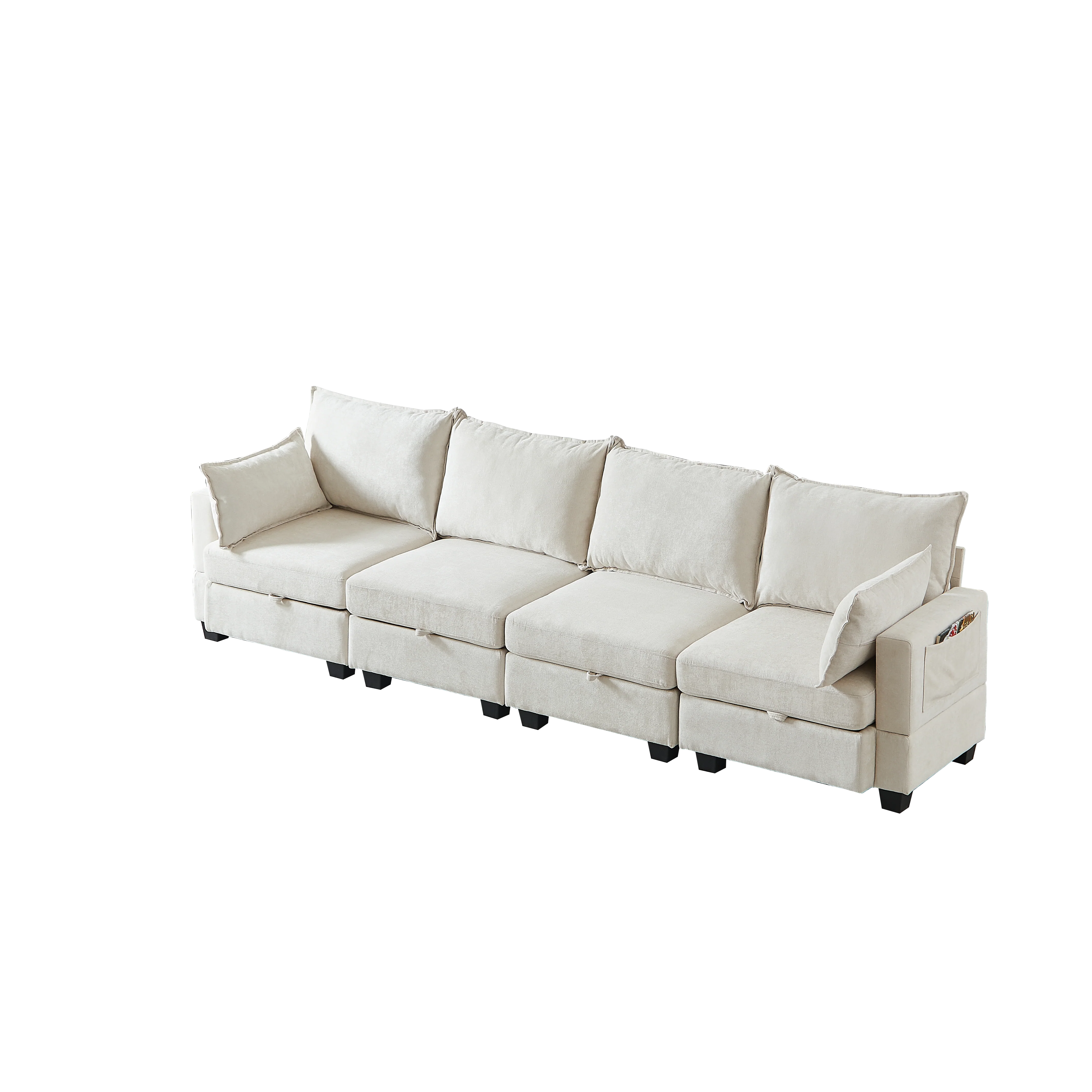 Modular Corner Sofa U-Shaped 6-Seater Storage Ottoman Chaise - Chenille - Image 10