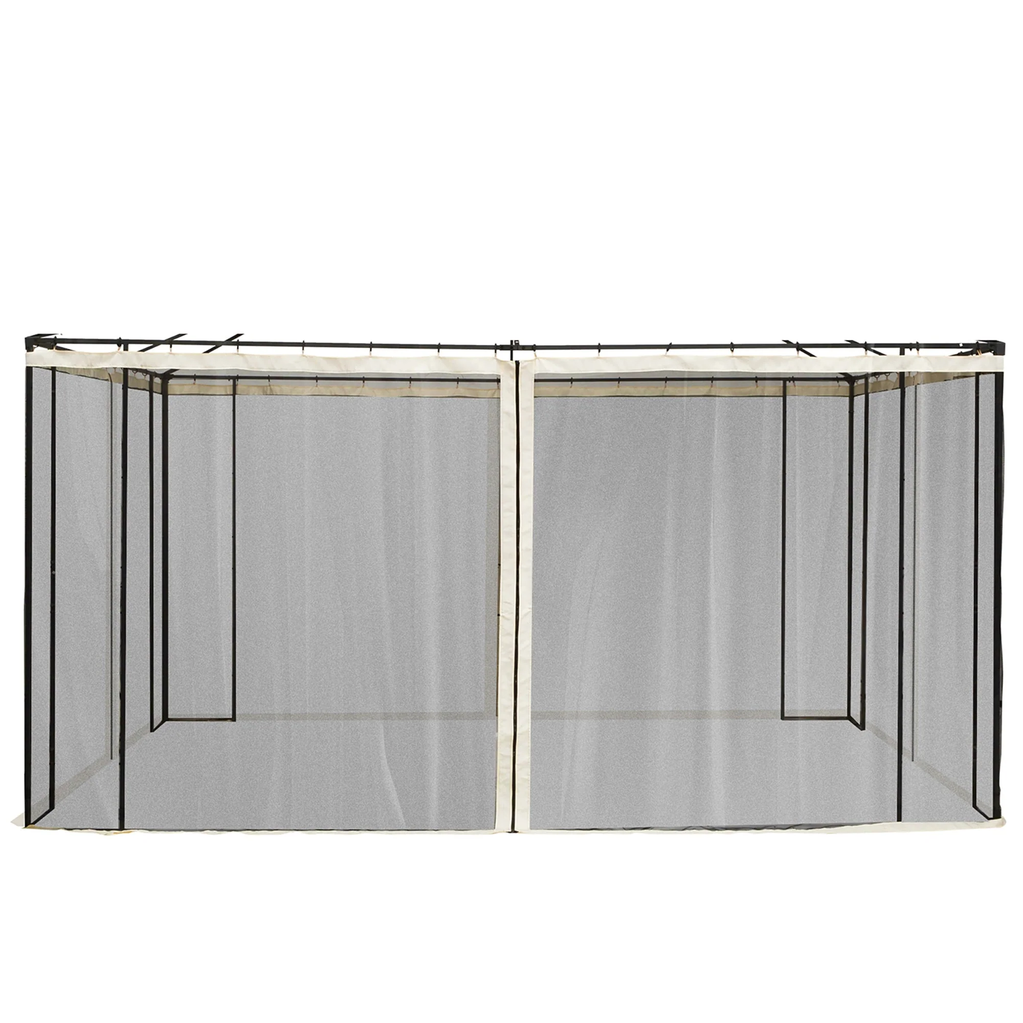 Mosquito Net 3x4 Gazebo 4 Side Panels Nylon Mesh, Black - Image 2