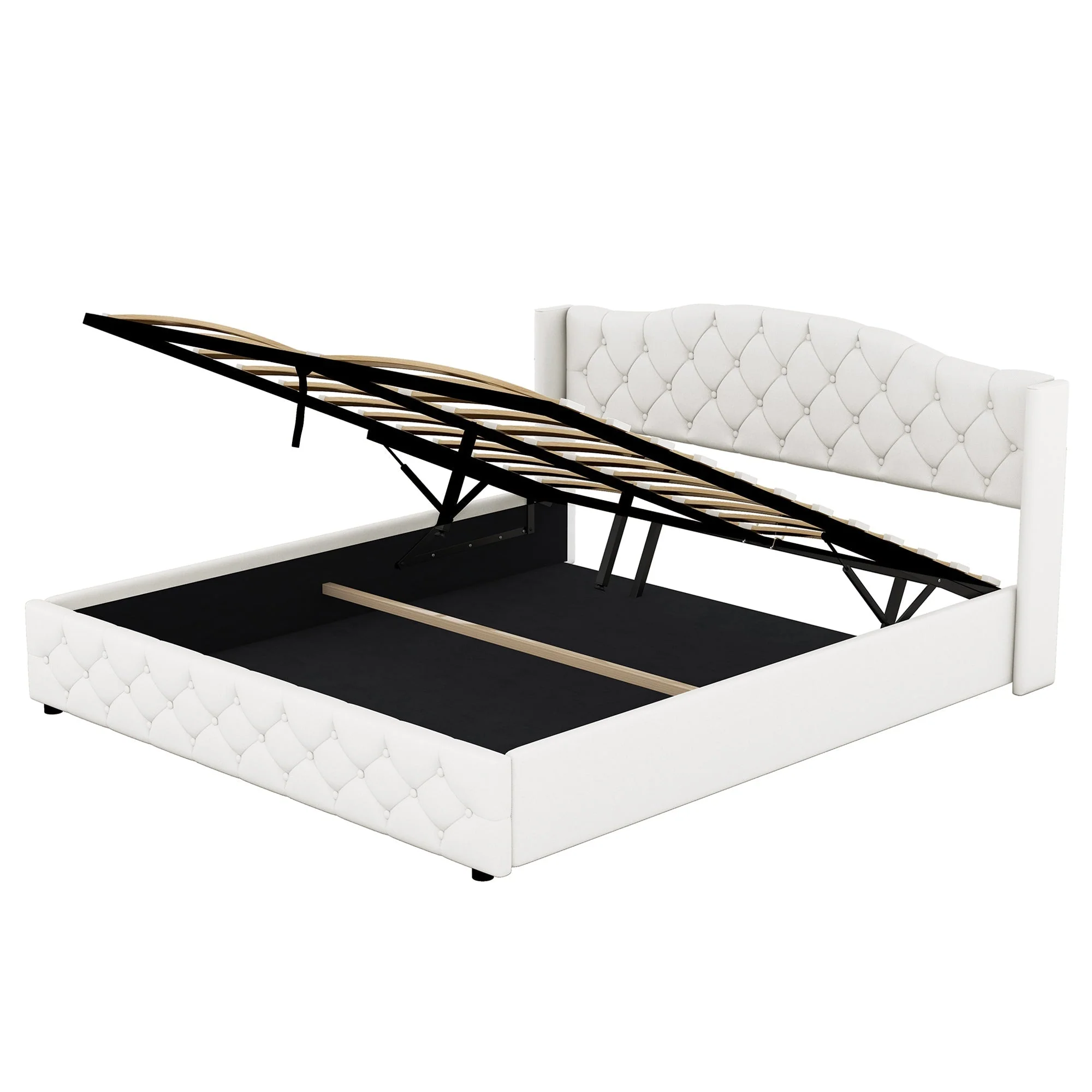 Multifunctional Flat Bed with Hydraulic Storage, 180 x 200, Beige - Image 9