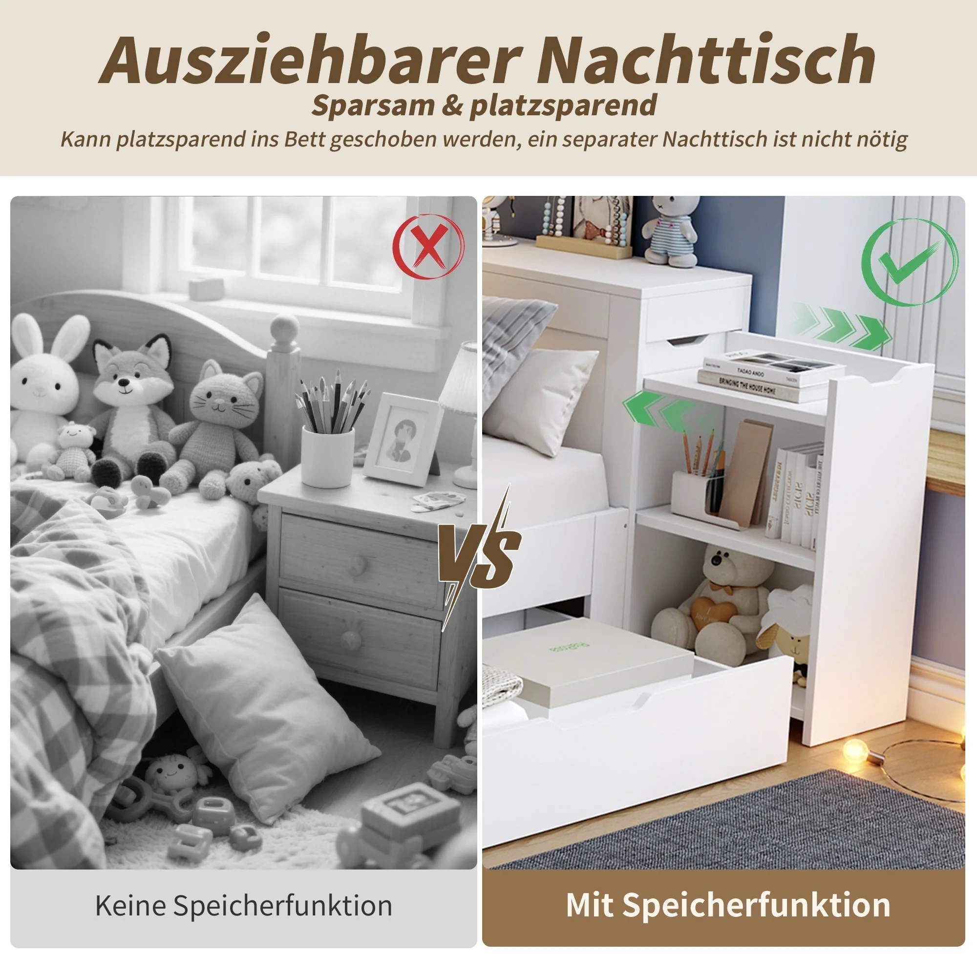 Multifunctional Storage Daybed with Drawers, Shelves and Bedside Tables, 140x200cm, White Wood - Image 7