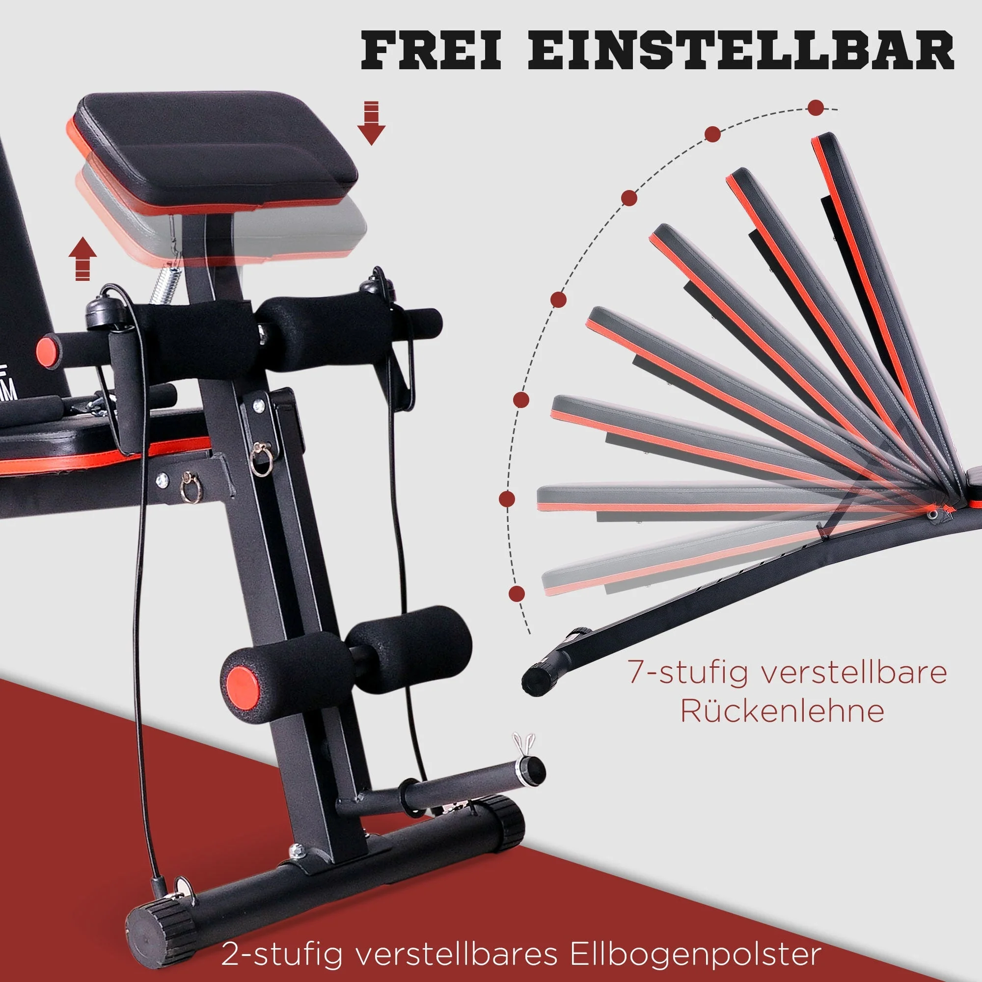Multifunctional Weight Bench, Multi-Gym Spring Booster, 120kg, Black - Image 4