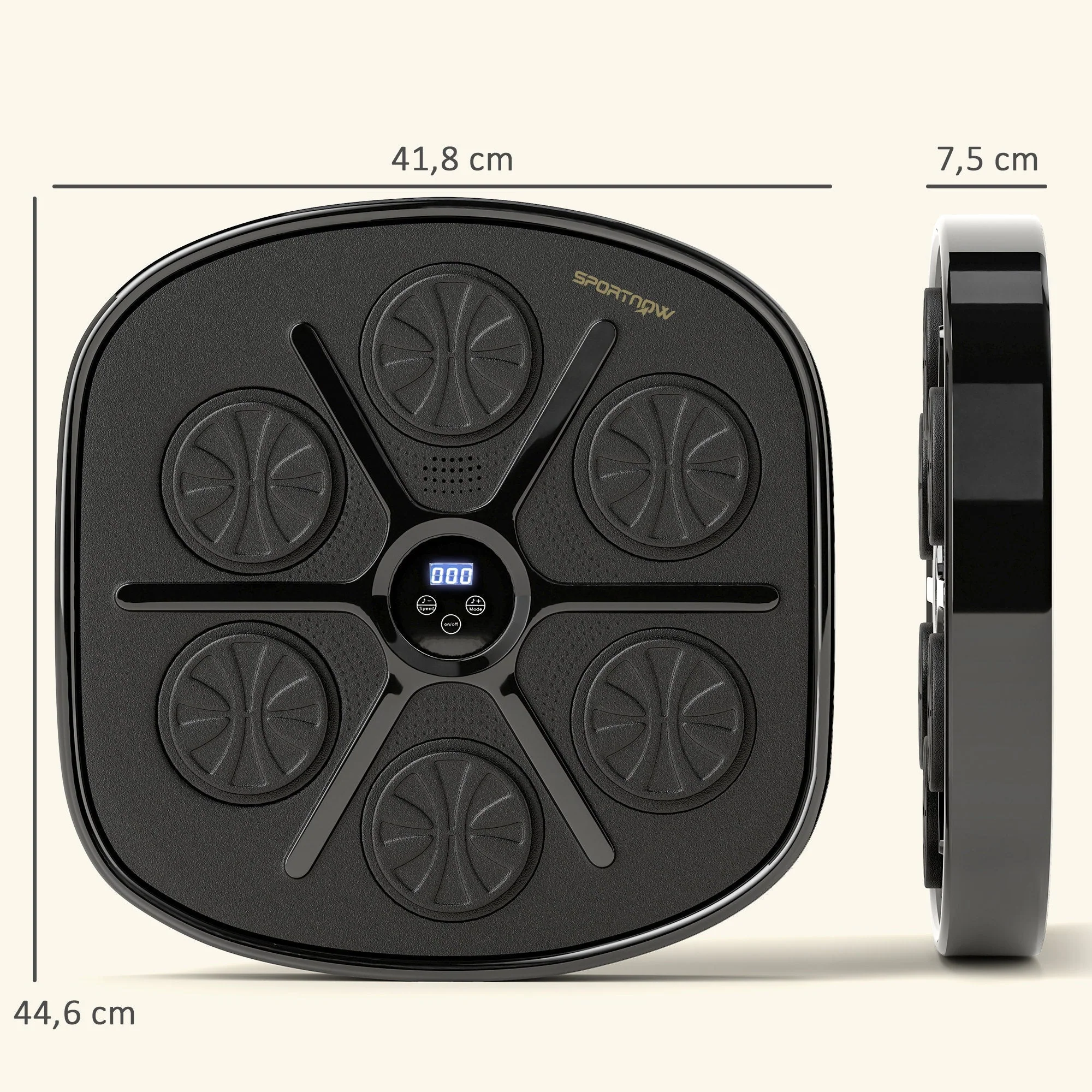Music Boxing Machine, Electronic Bluetooth Wall-Mounted with LED Lights, Black - Image 3
