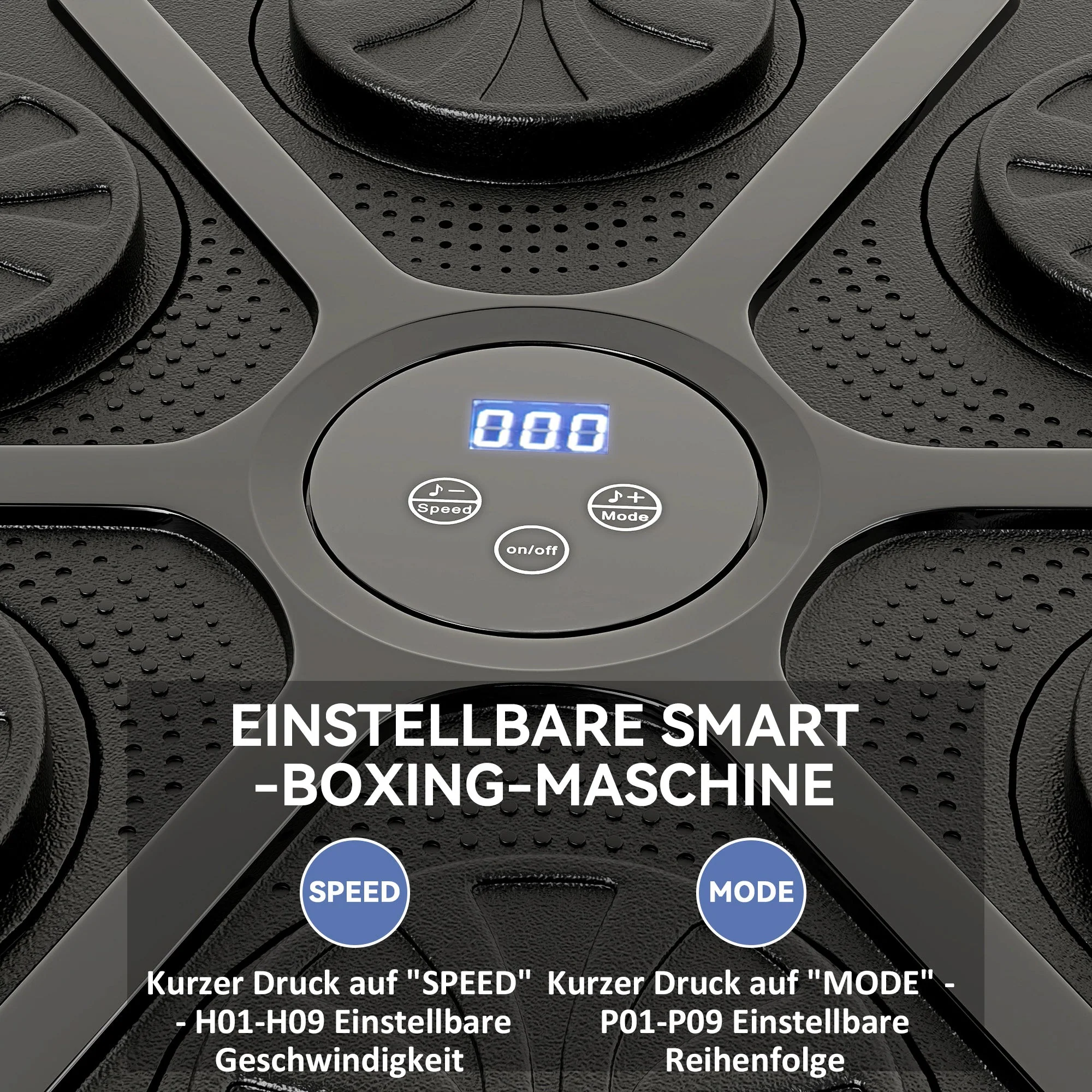 Music Boxing Machine, Electronic Bluetooth Wall-Mounted with LED Lights, Black - Image 4