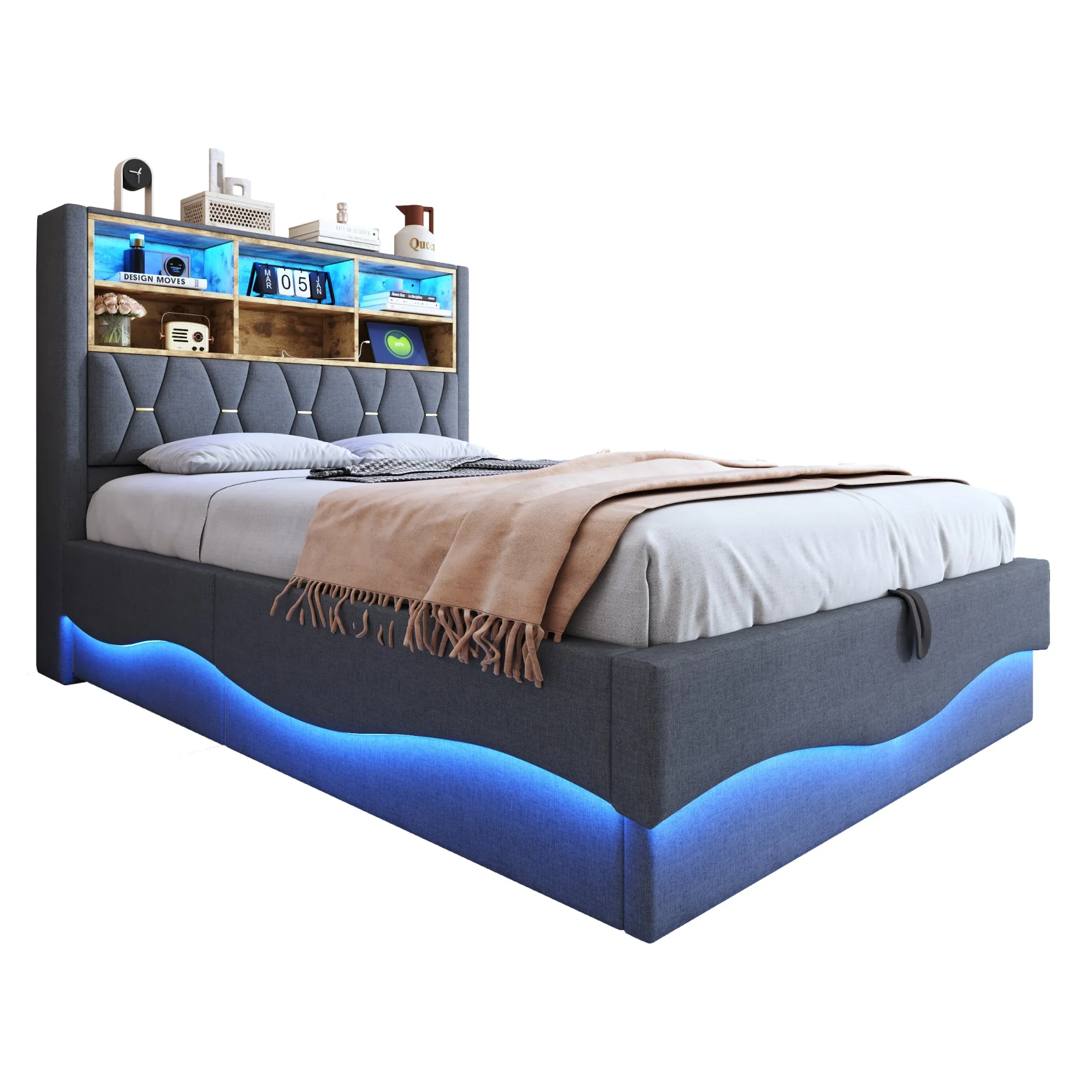 N623P284662E Multifunctional Upholstered Bed (140 x 200 cm) - Image 2