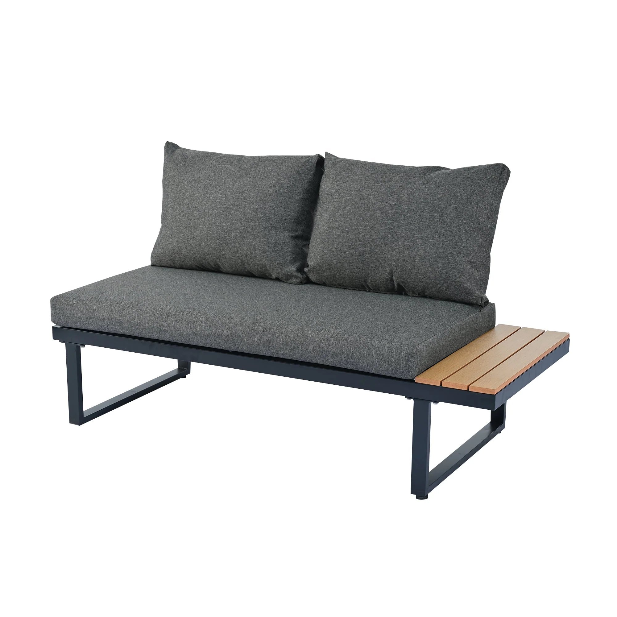 N634P240738S Patio Furniture Set with 7 Pieces and Cushions, Grey Rattan - Image 2