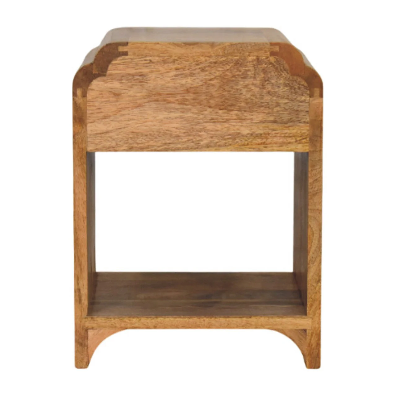 Newton Mini Nightstand with Drawer and Shelf, Solid Wood Brown - Image 8