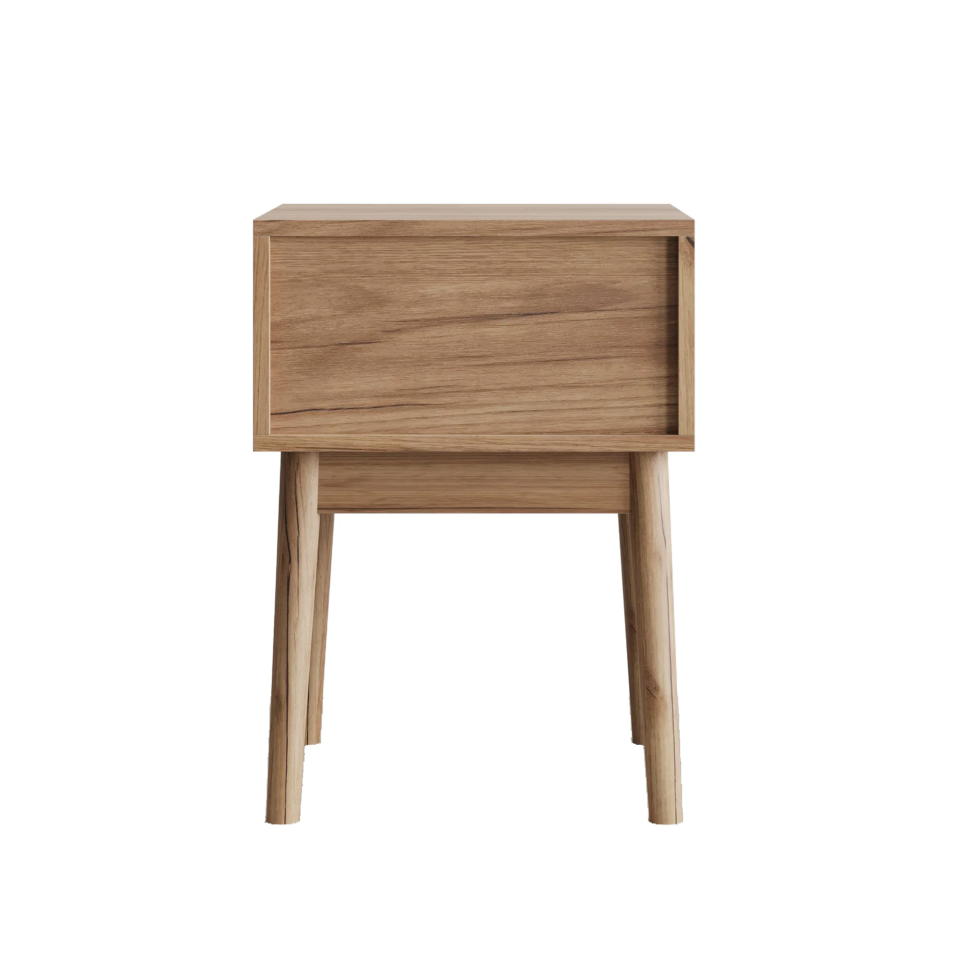Nightstand Set of 2, Mid-Century Modern Metal Handles 40x40x55cm, Oak-Colored - Image 10