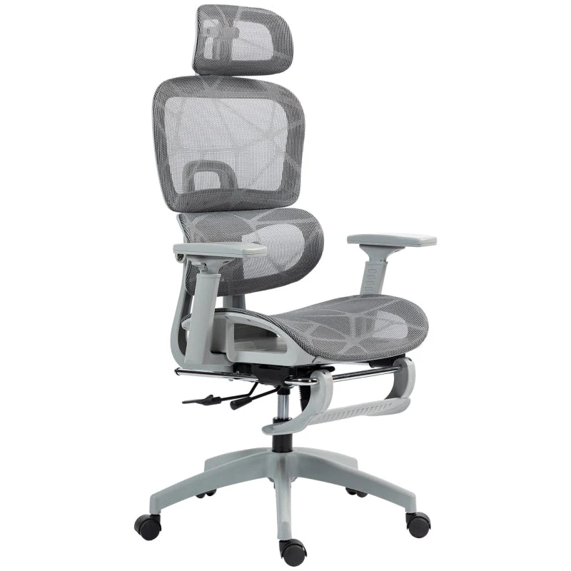 Office Chair, Ergonomic Mesh Desk Chair, Adjustable, Grey - Image 8