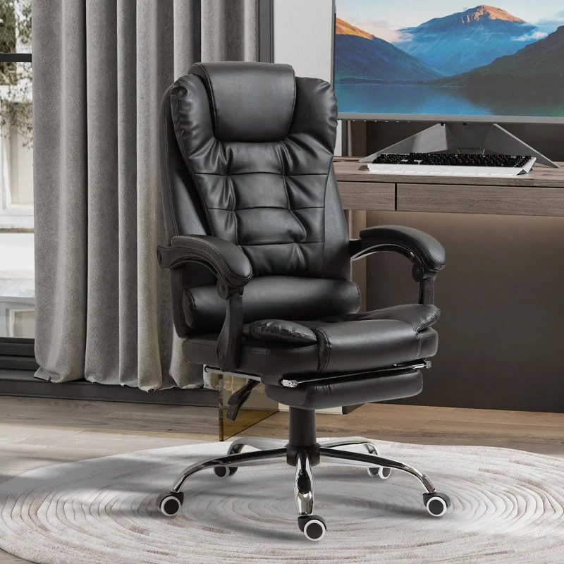 Office Chair, Footrest Desk Chair, Adjustable Backrest, Height Adjustable, Black - Image 2