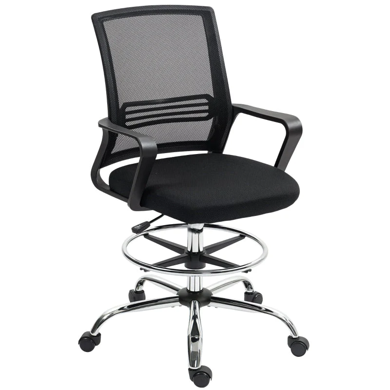 Office Chair, Swivel Rotating Desk, Adjustable Rollable, Black