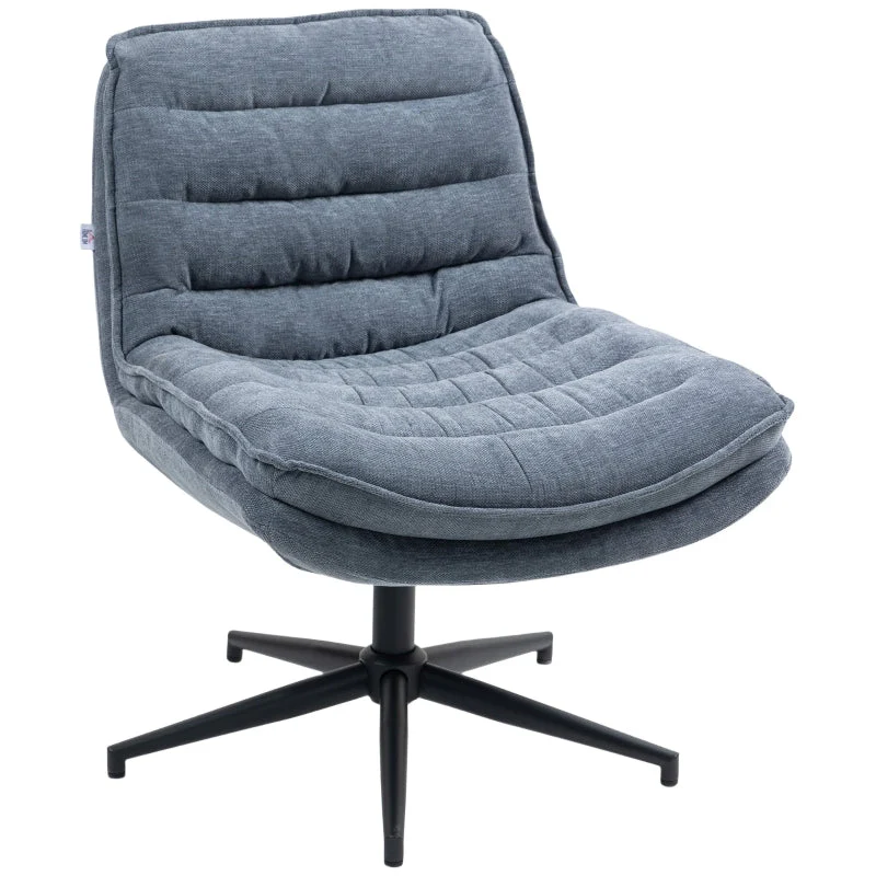 Office Chair, Wide Seat Height Adjustable Swivel, Dark Grey Linen Look - Image 8