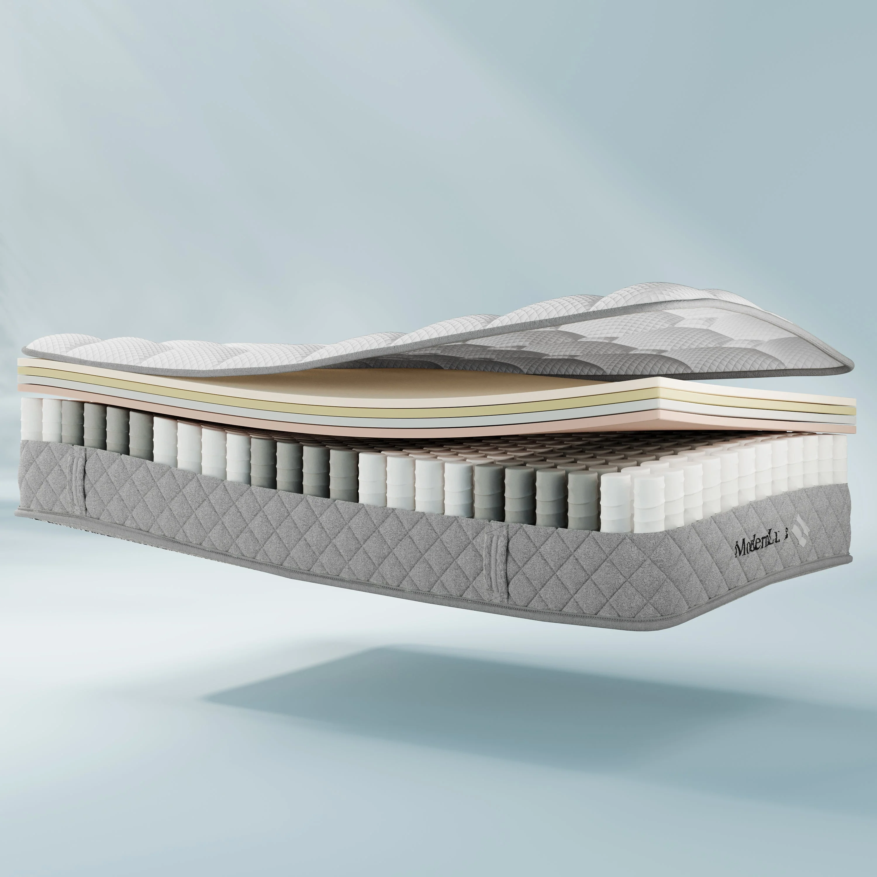 Orthopedic cold foam King mattress, 140x200 cm, 7-zone pocket spring core, H3 medium firm, 20 cm height, vacuum packed - Image 4