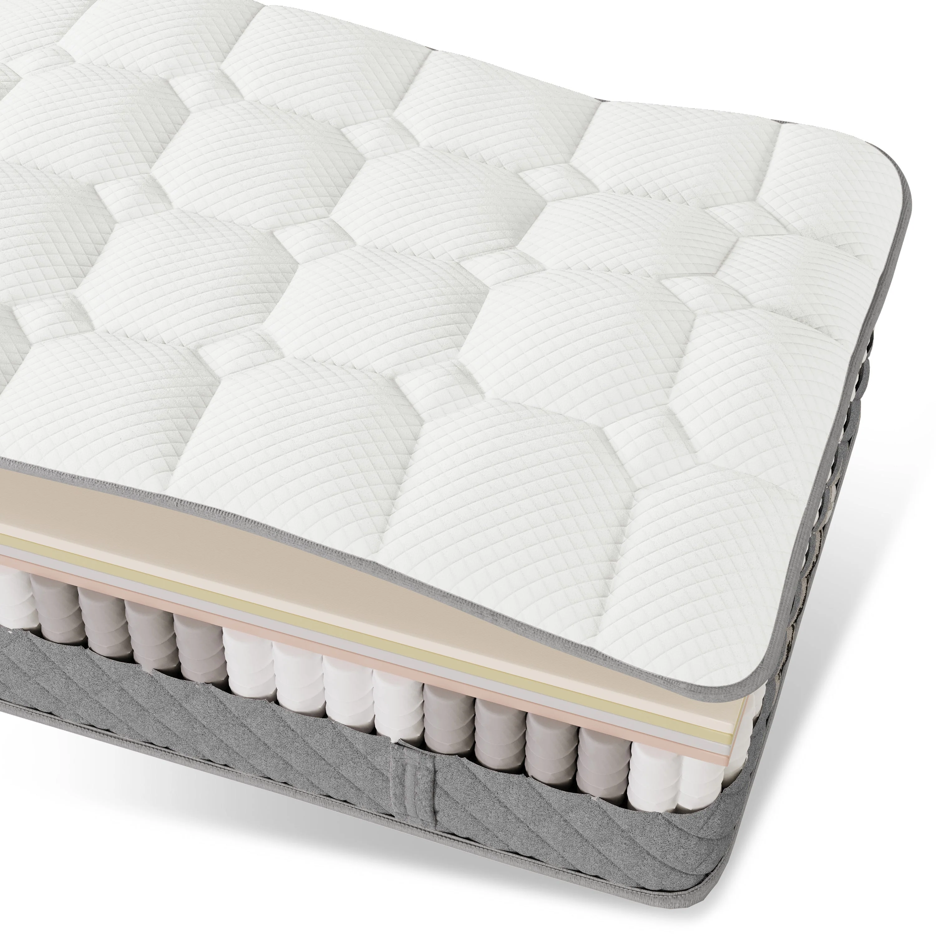 Orthopedic cold foam King mattress 180x200cm, 7-zone pocket spring core, H3 medium firm, 20cm height, vacuum packed - Image 5