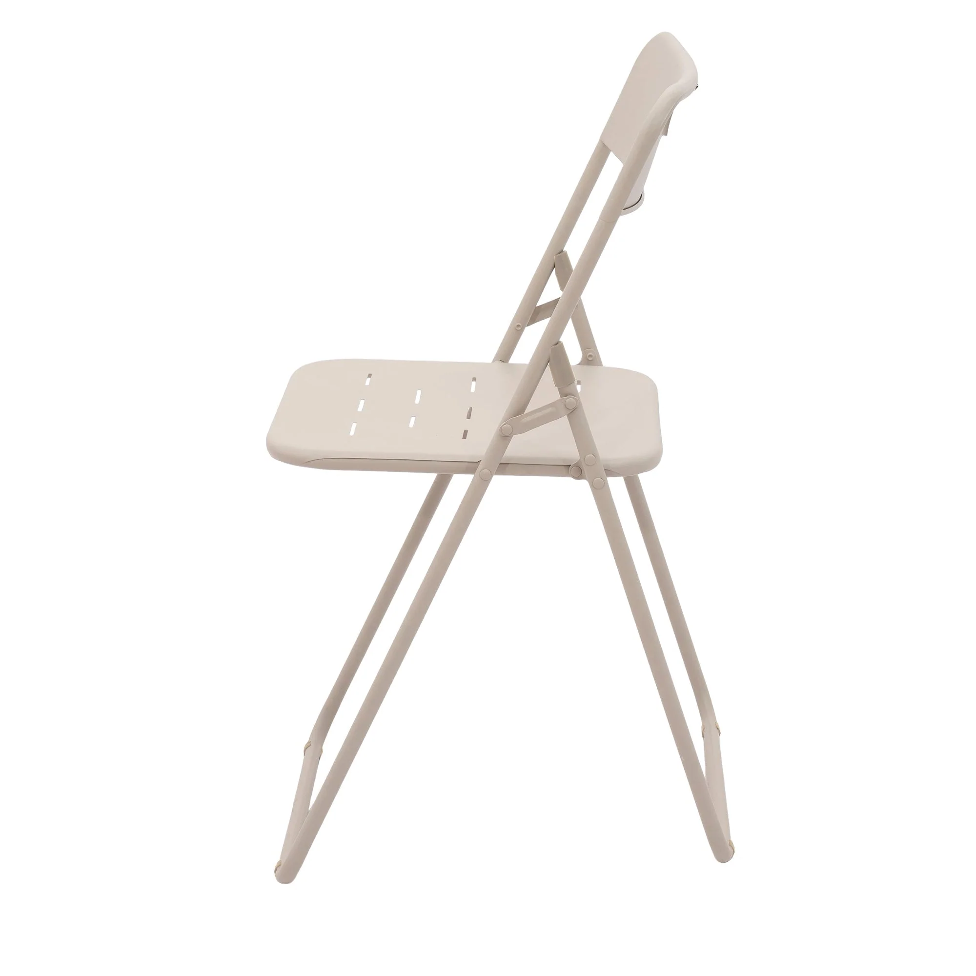 Outdoor 3-Piece Foldable Bistro Set, Weather-Resistant Patio Conversation Set with 2 Chairs and 1 Table, Beige Metal - Image 5