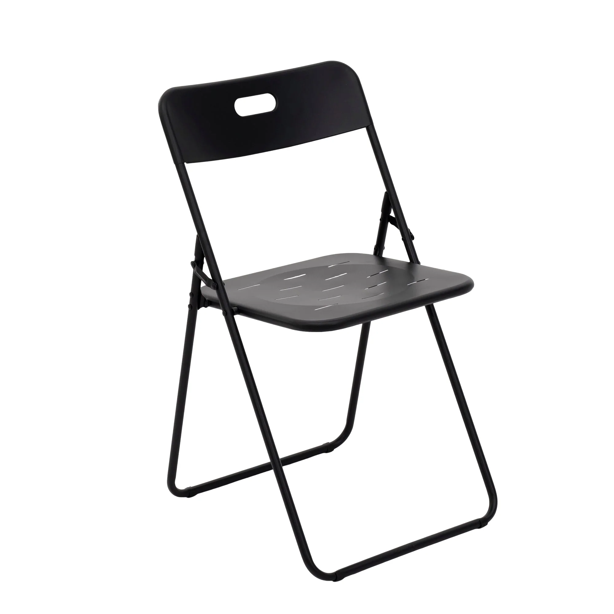 Outdoor 3-Piece Foldable Bistro Set, Weather-Resistant Patio Table and Chairs, Black Steel - Image 3