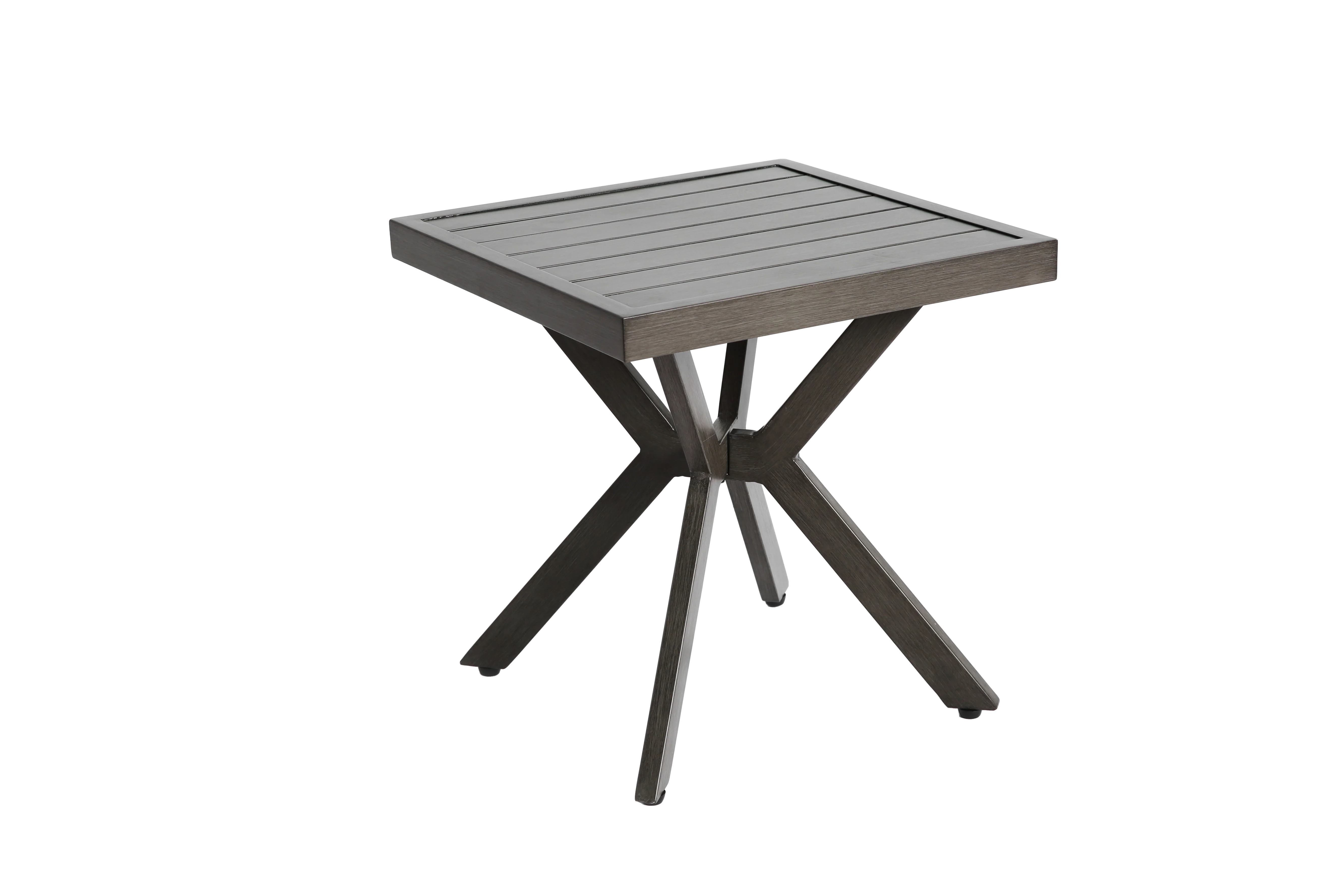 Outdoor Aluminum Square Side Table End Table for Patio, Backyard, Pool, Indoor, Dark Gray - Image 4