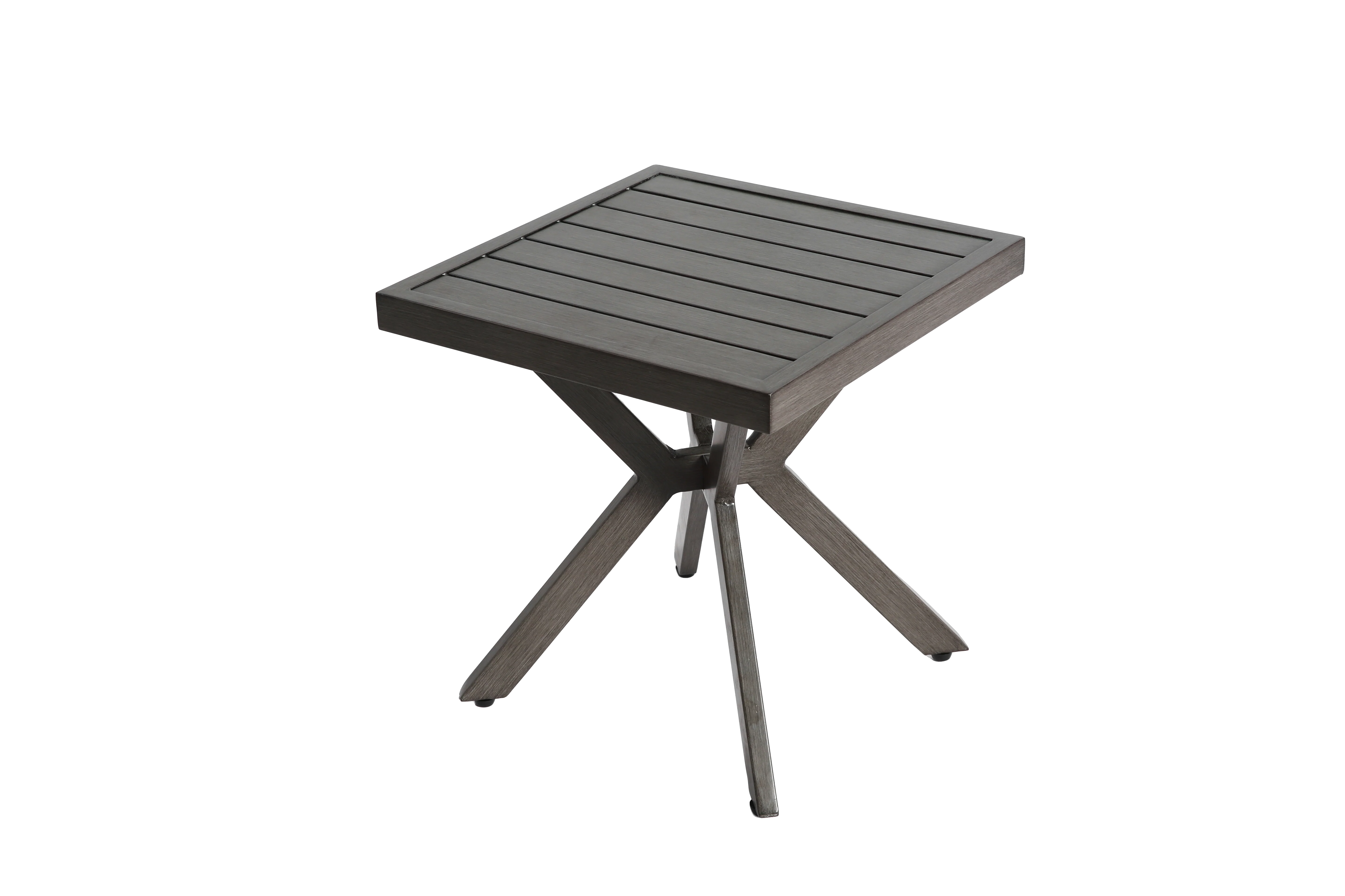 Outdoor Aluminum Square Side Table End Table for Patio, Backyard, Pool, Indoor, Dark Gray - Image 9