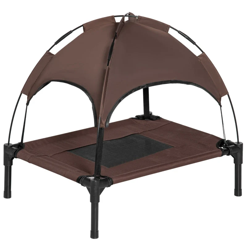 Outdoor Pet Bed, Elevated Canopy Dog Bed, Taffeta Fabric, Coffee - Image 2