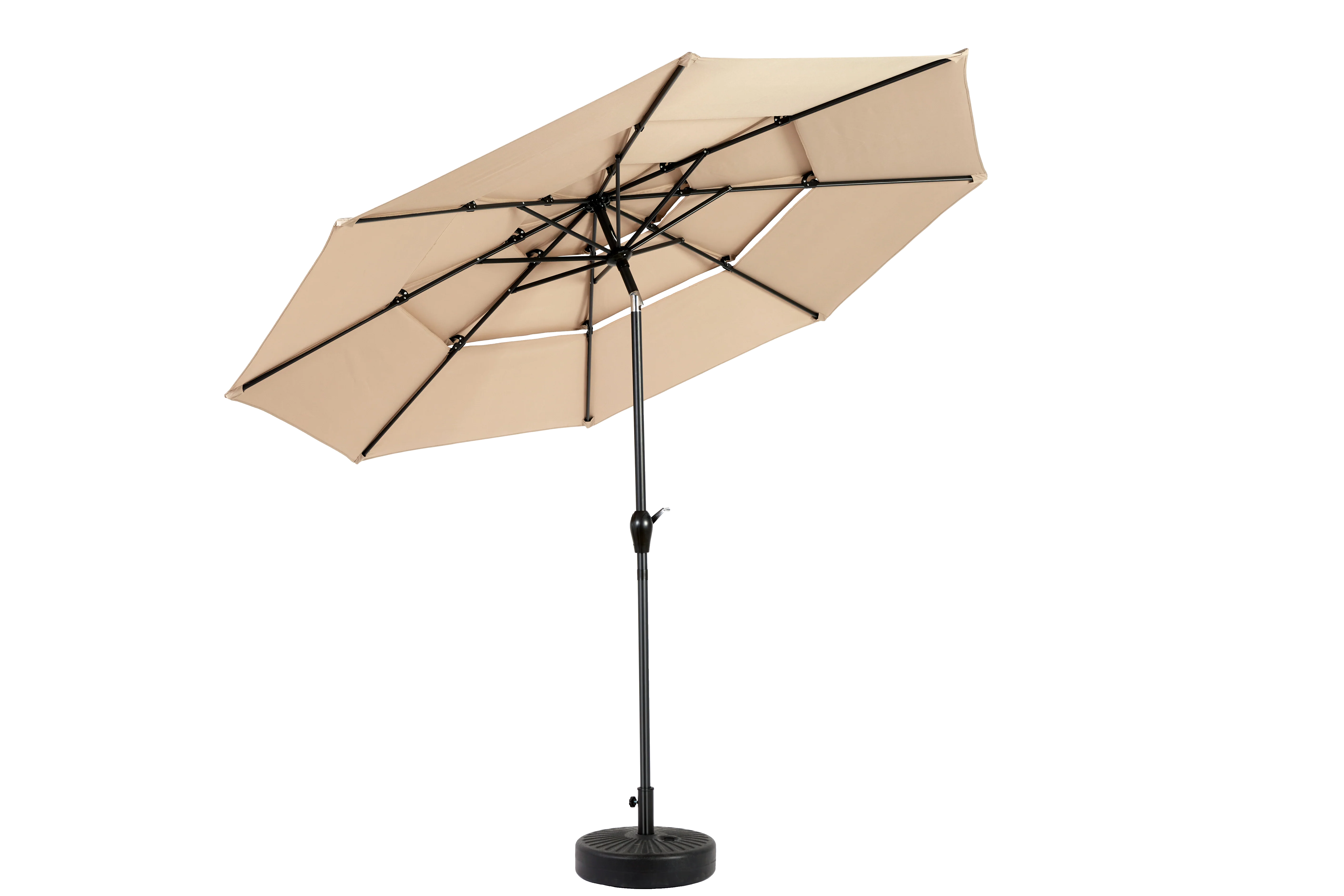 Outdoor Umbrella 14.8 Ft Double Sided Rectangular Large with Crank, Khaki - Image 13
