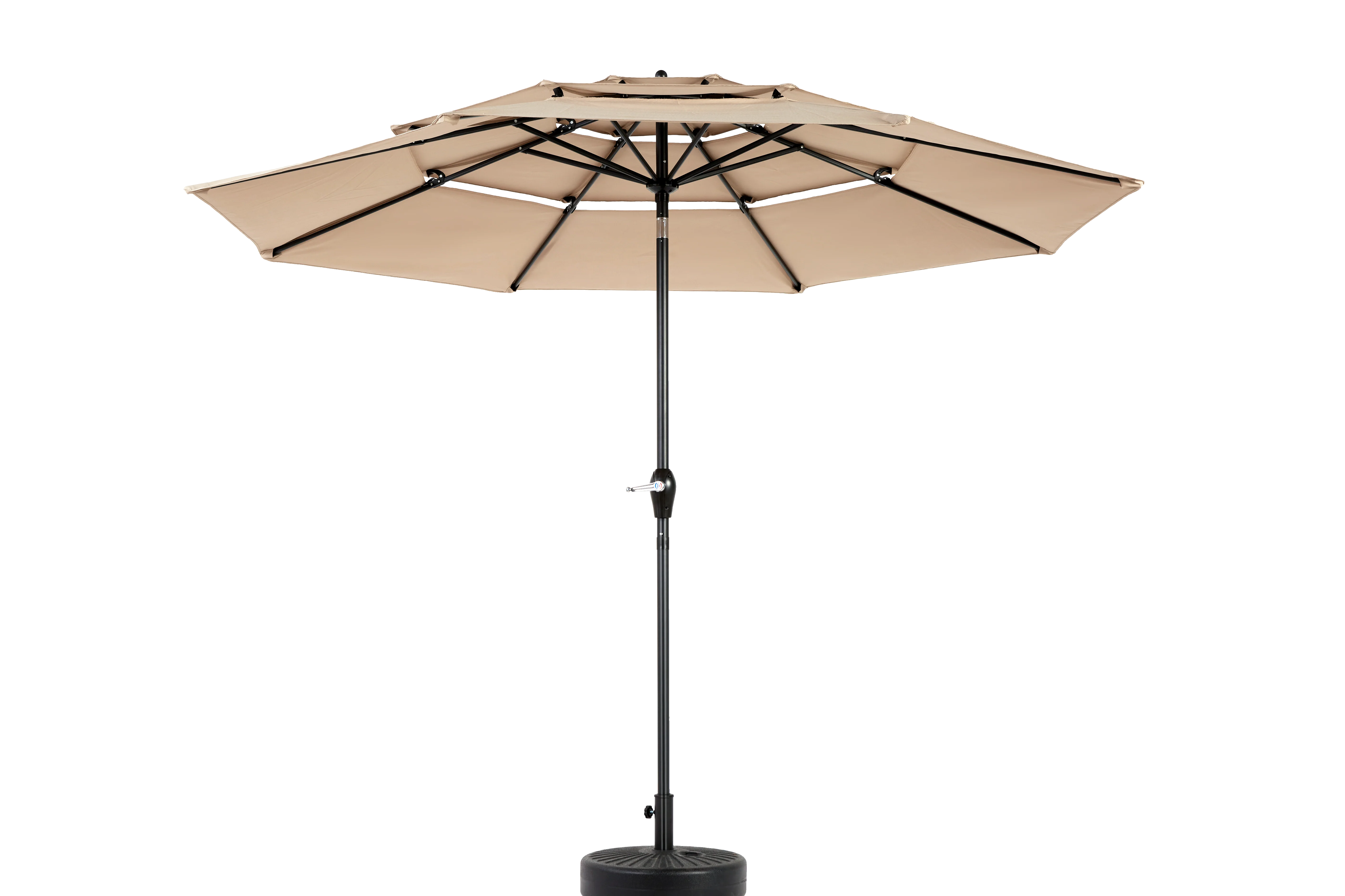 Outdoor Umbrella 14.8 Ft Double Sided Rectangular Large with Crank, Khaki - Image 14