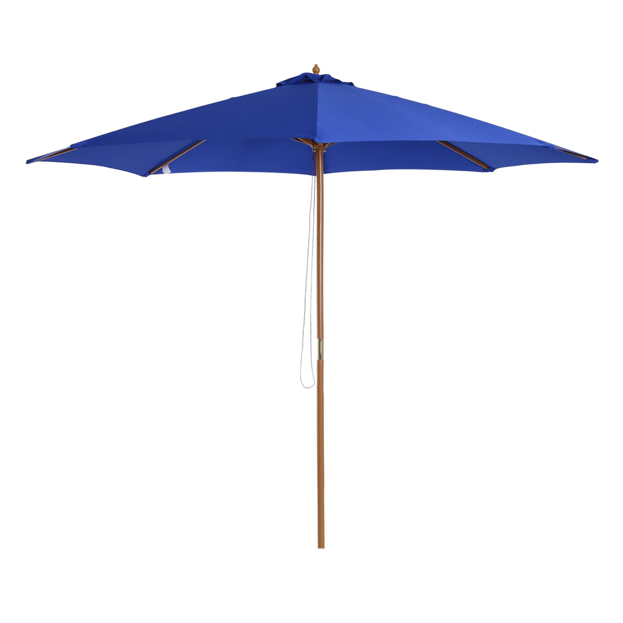 Parasol 300cm Cantilever Balcony Garden Umbrella Bamboo, Blue - Image 2