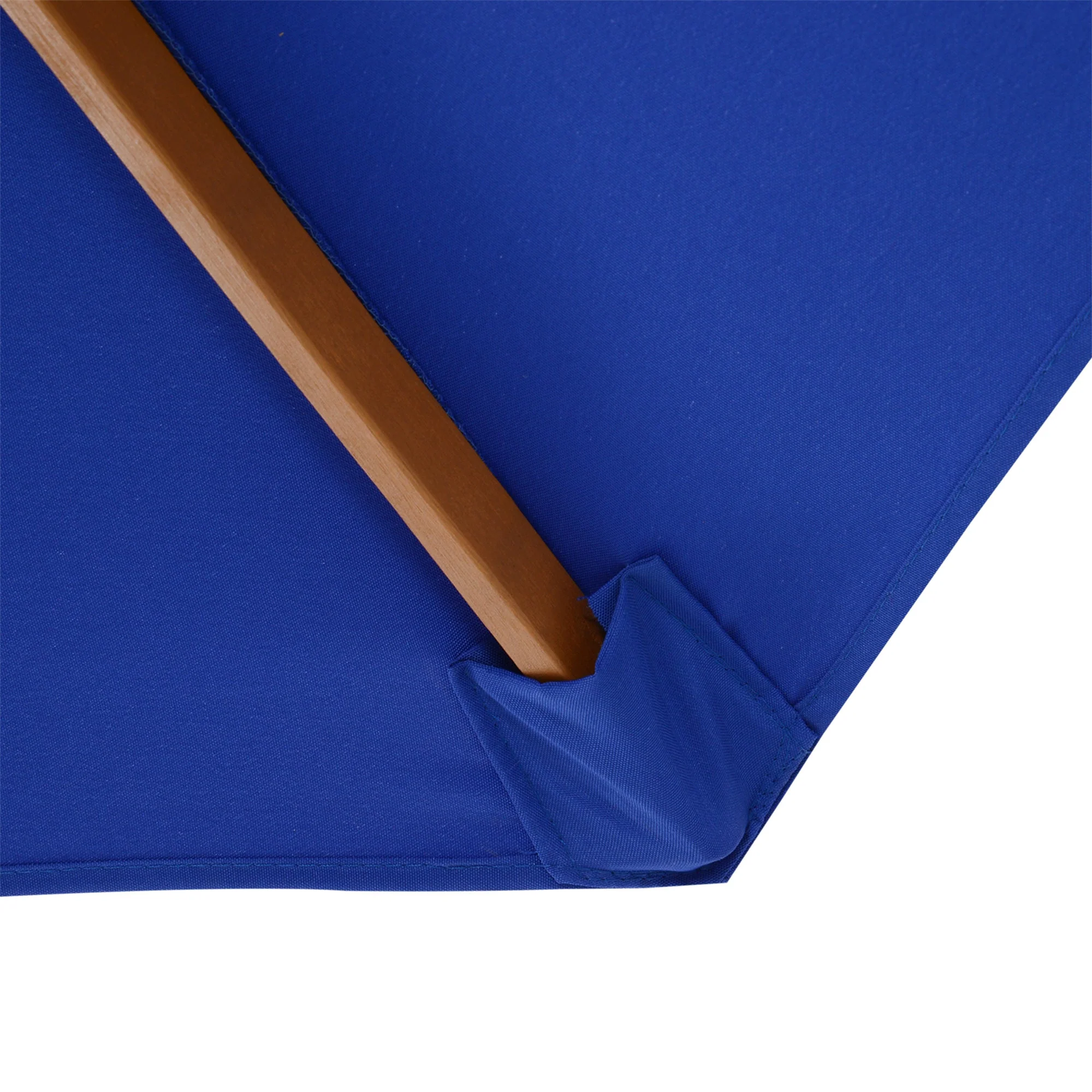 Parasol 300cm Cantilever Balcony Garden Umbrella Bamboo, Blue - Image 7