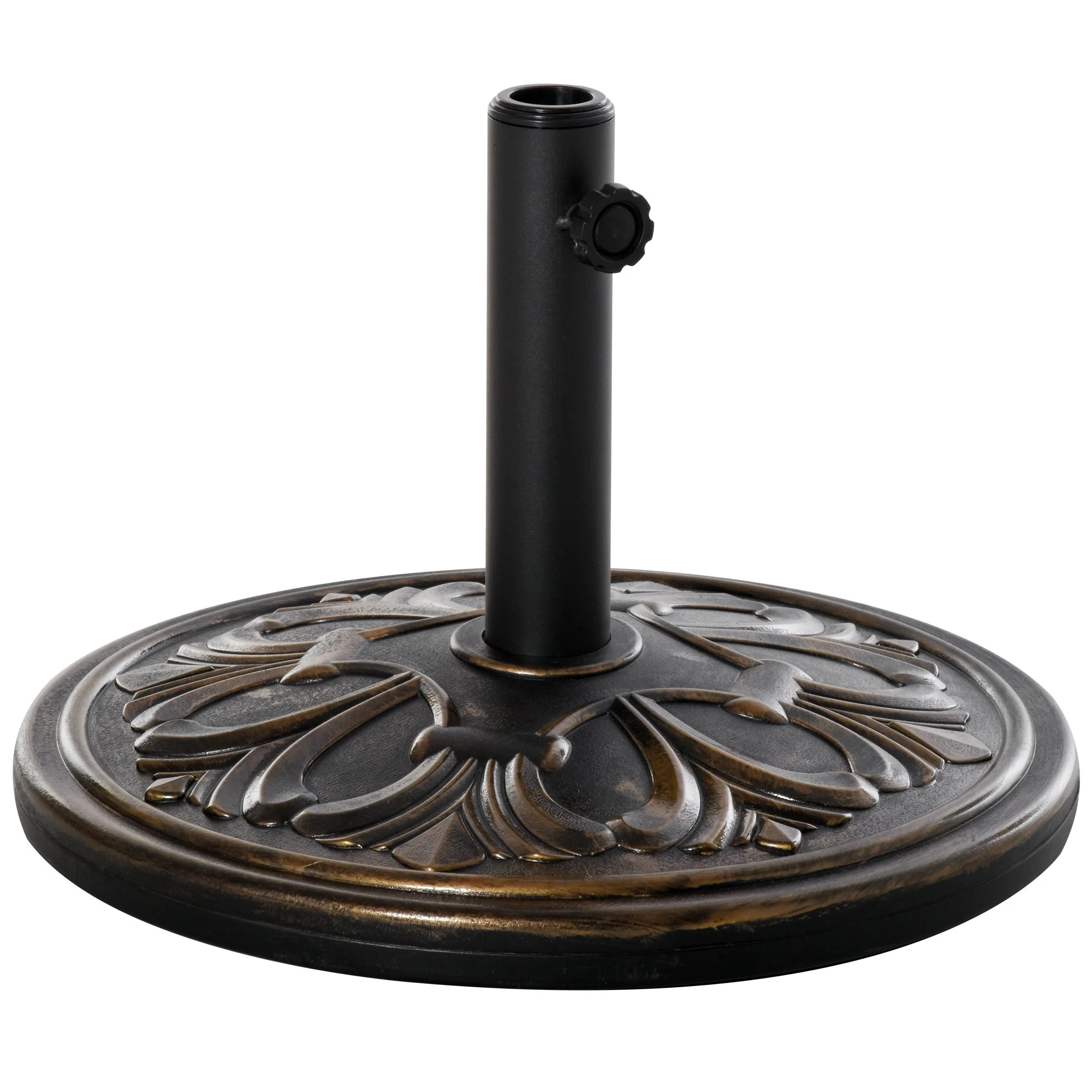 Parasol Base 13 kg Umbrella Holder Ø35/Ø38/Ø48mm, Plastic/Cement Antique Bronze - Image 2