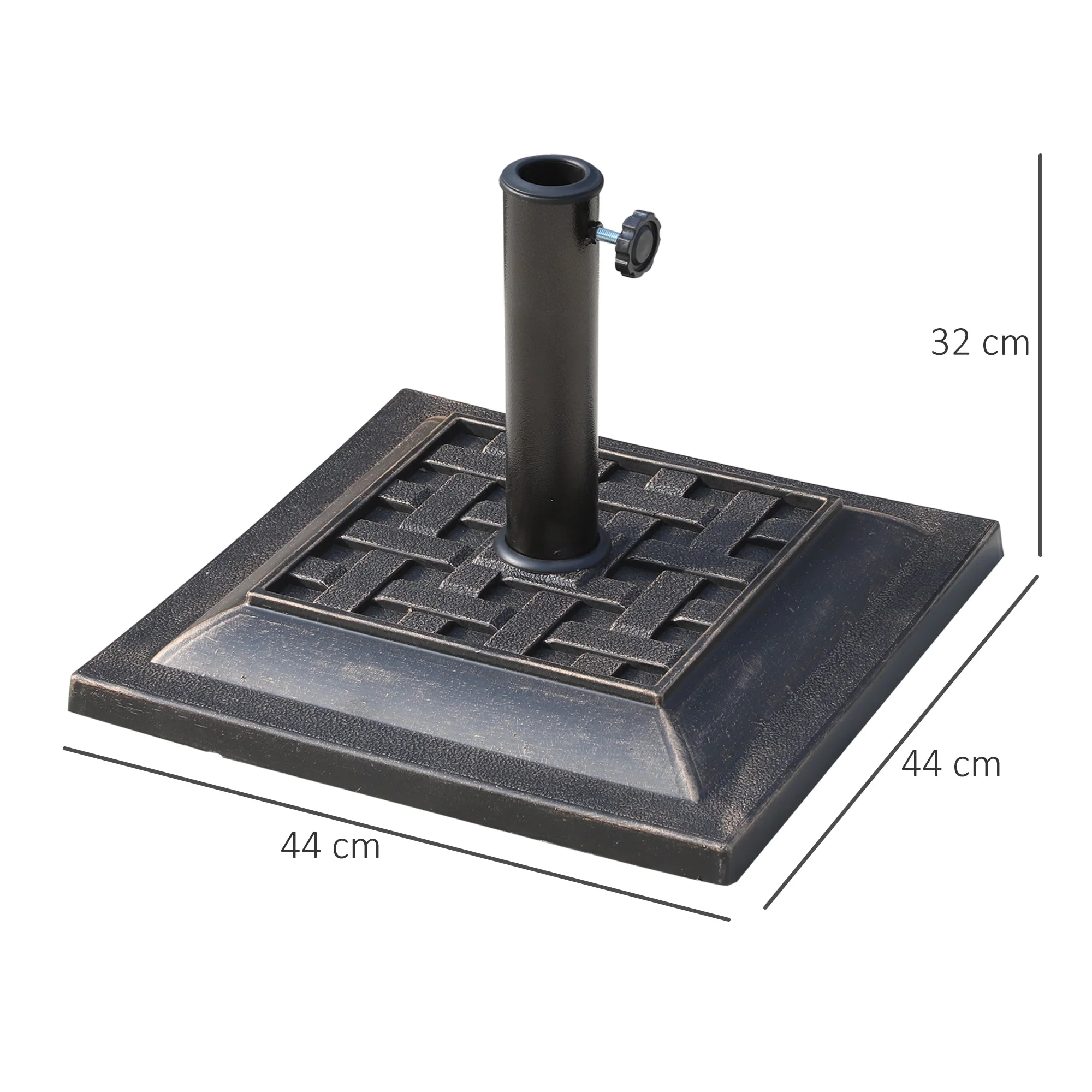 Parasol Base 9kg Stable & Weatherproof Polyester Resin Bronze - Image 4