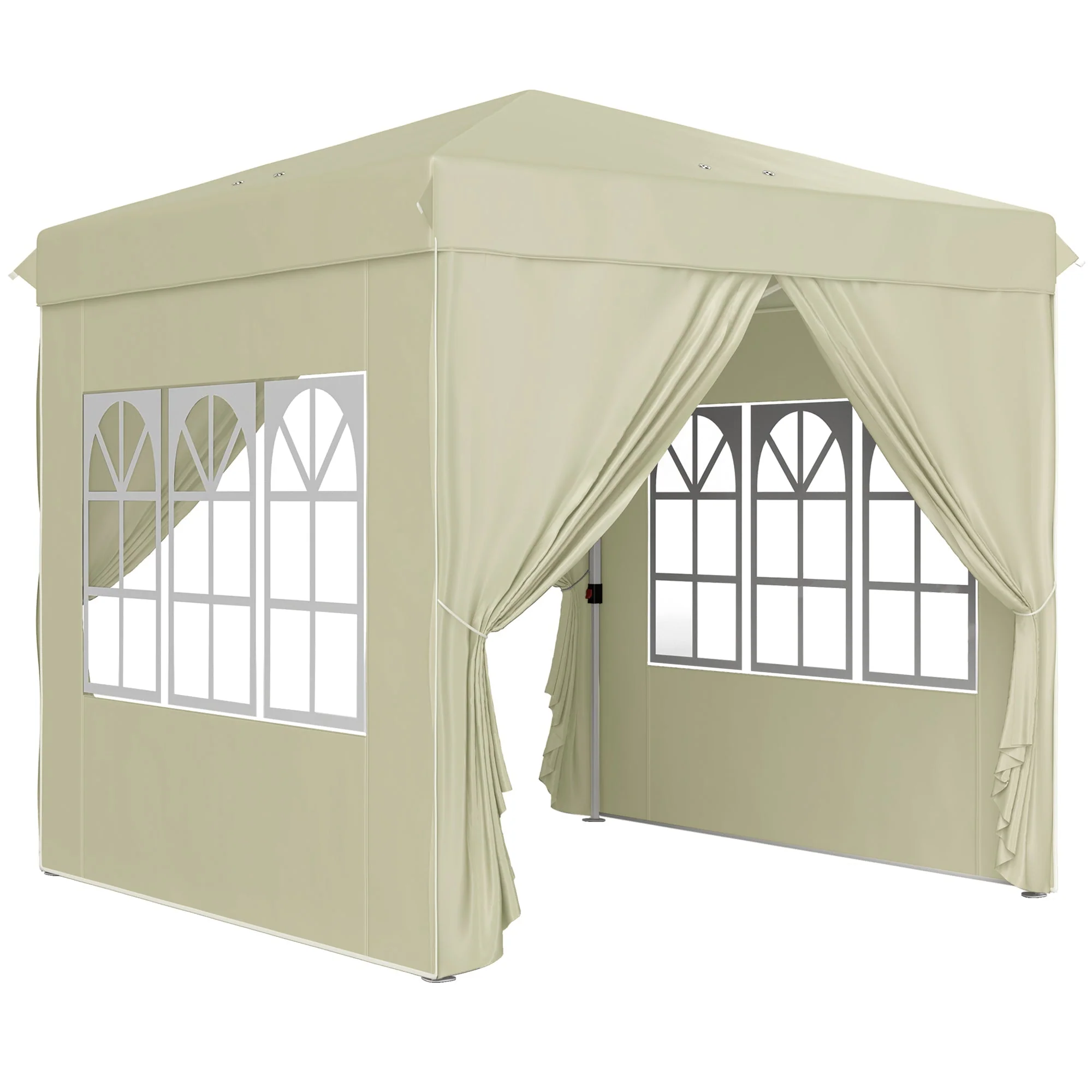 Pavilion 2.5x2.5m Pop-up Folding UV 50+ with 4 Side Panels, Cream White - Image 2