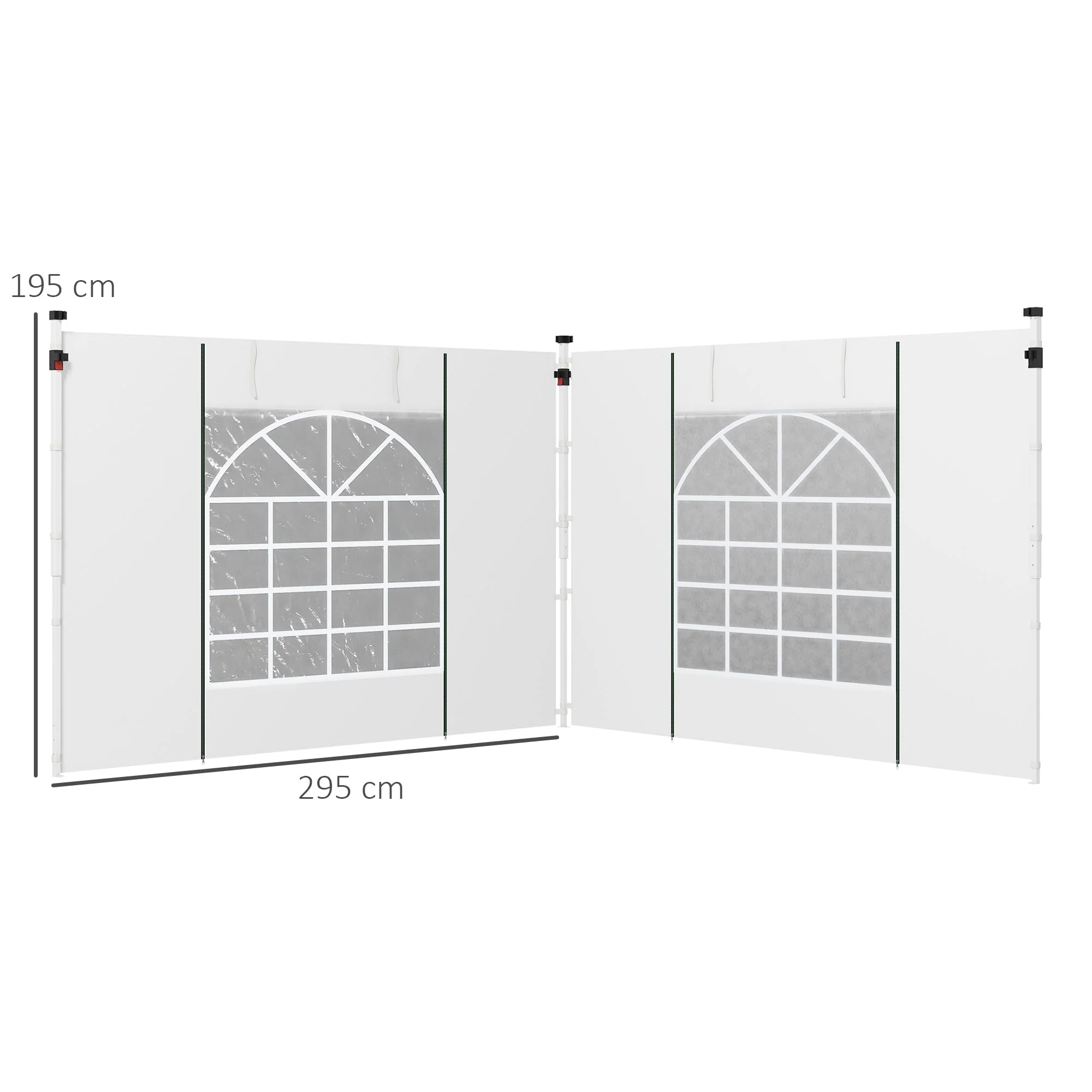 Pavilion Side Panels, Set of 2, Window & Door, Oxford, White - Image 4