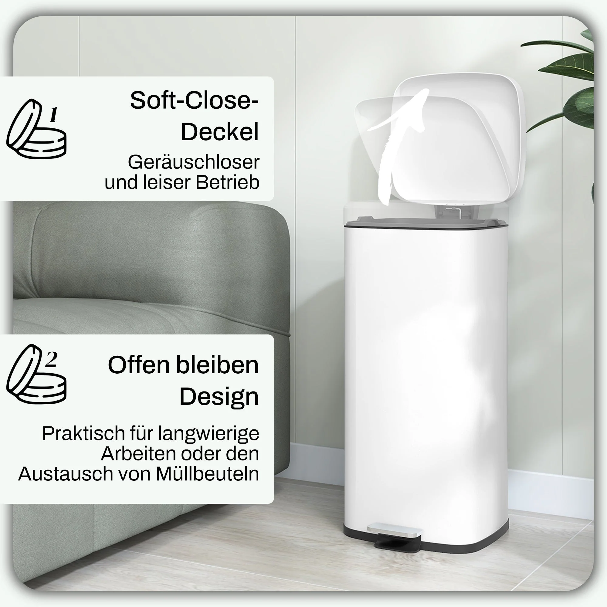 Pedal Bin 30L, Foot Pedal Metal - Image 5