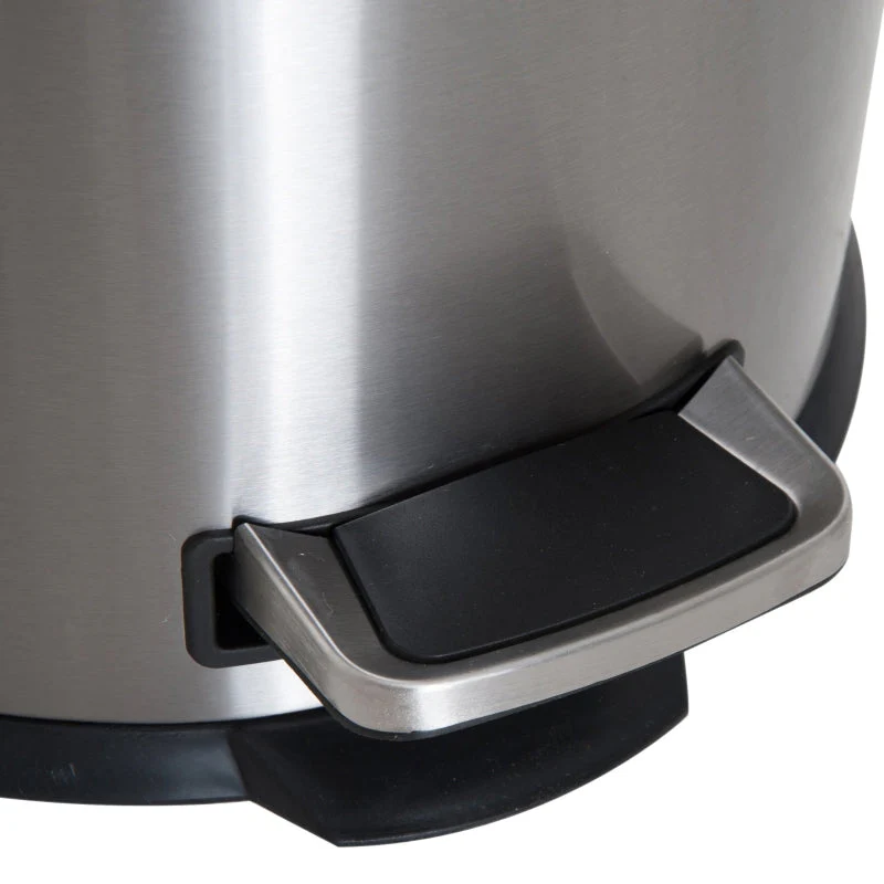 Pedal Bin 30L Inner Bucket Hinged Lid, Stainless Steel Silver - Image 6