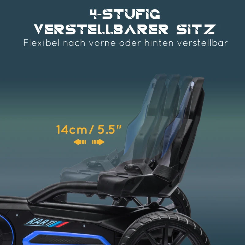 Pedal Go-Kart with Forward and Reverse Gears for Ages 3-8, Blue - Image 4